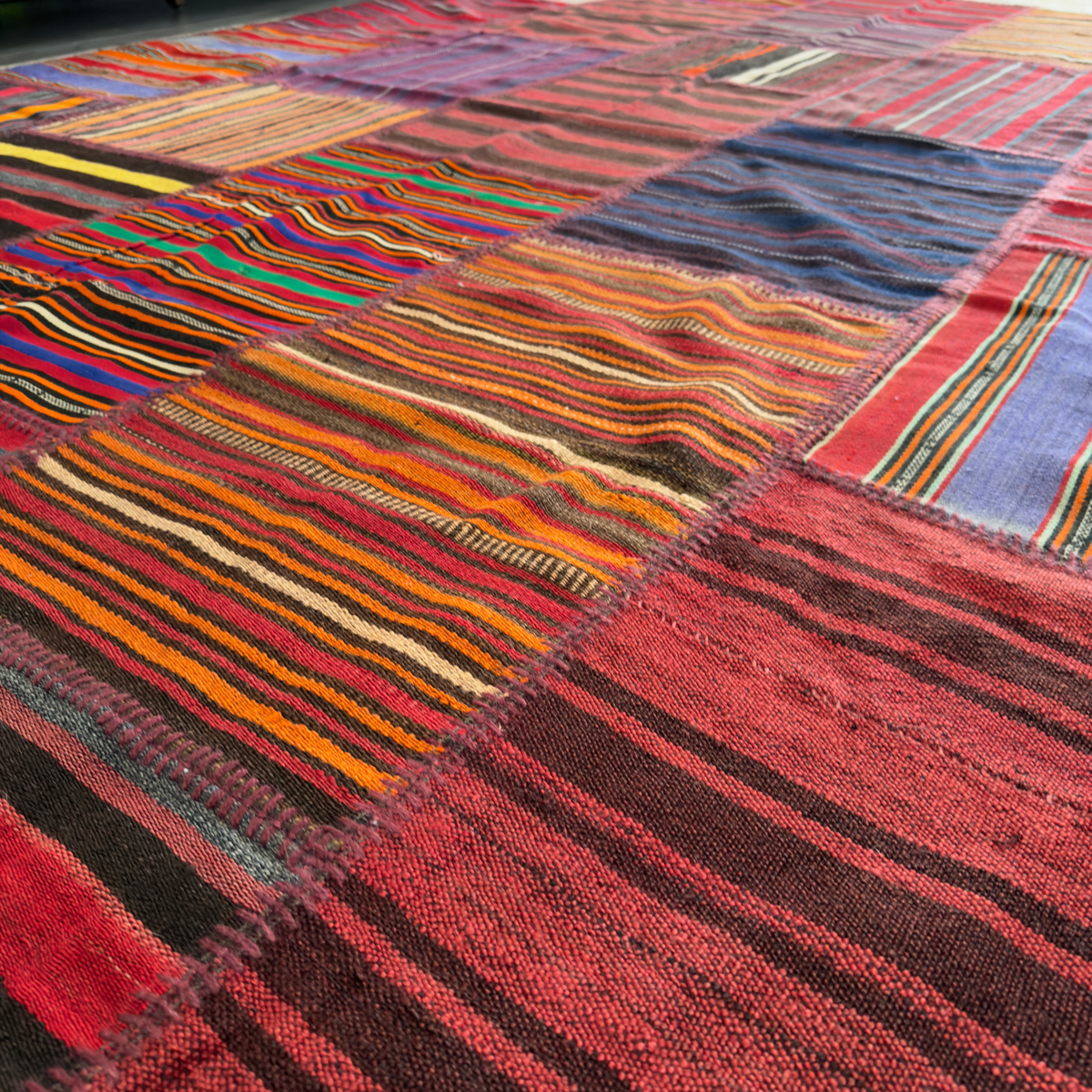 Patchwork Kilim Rug, Multicolour, 201 × 298 cm – detail view 4