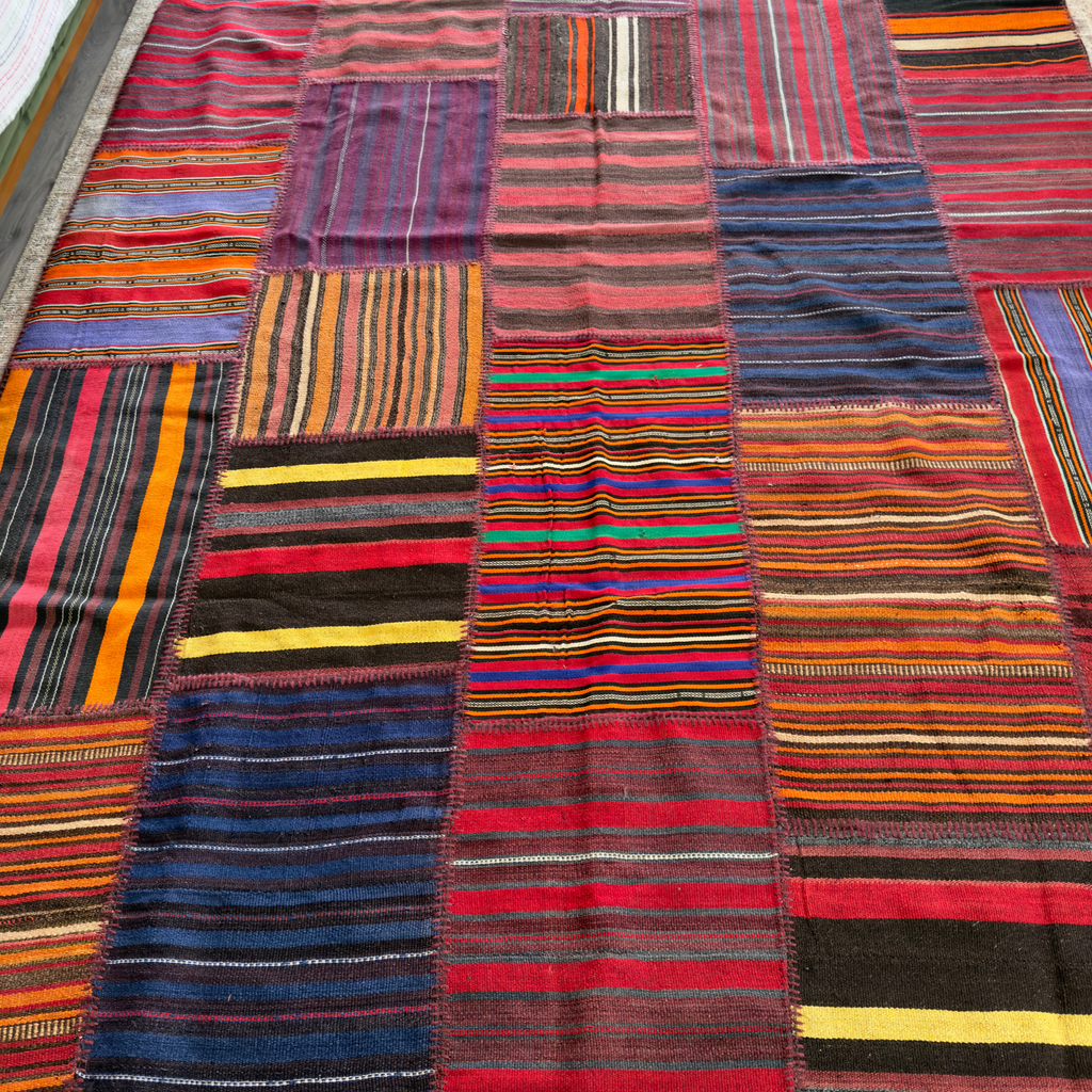 Patchwork Kilim Rug, Multicolour, 201 × 298 cm – detail view 5