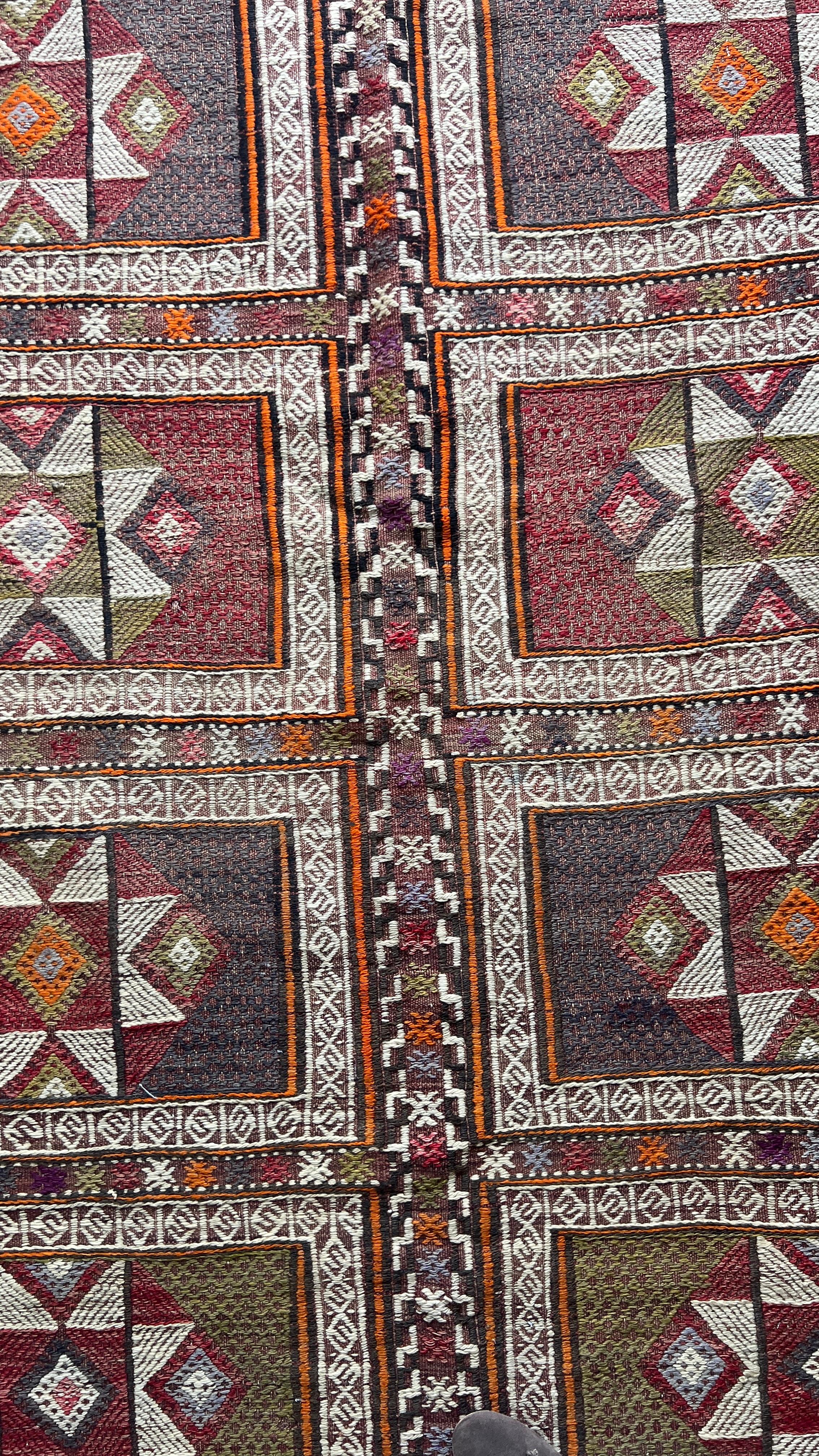 Balikesir Cicim Kilim – 167x254 cm – Handwoven Wool – Vintage Tribal Turkish Rug