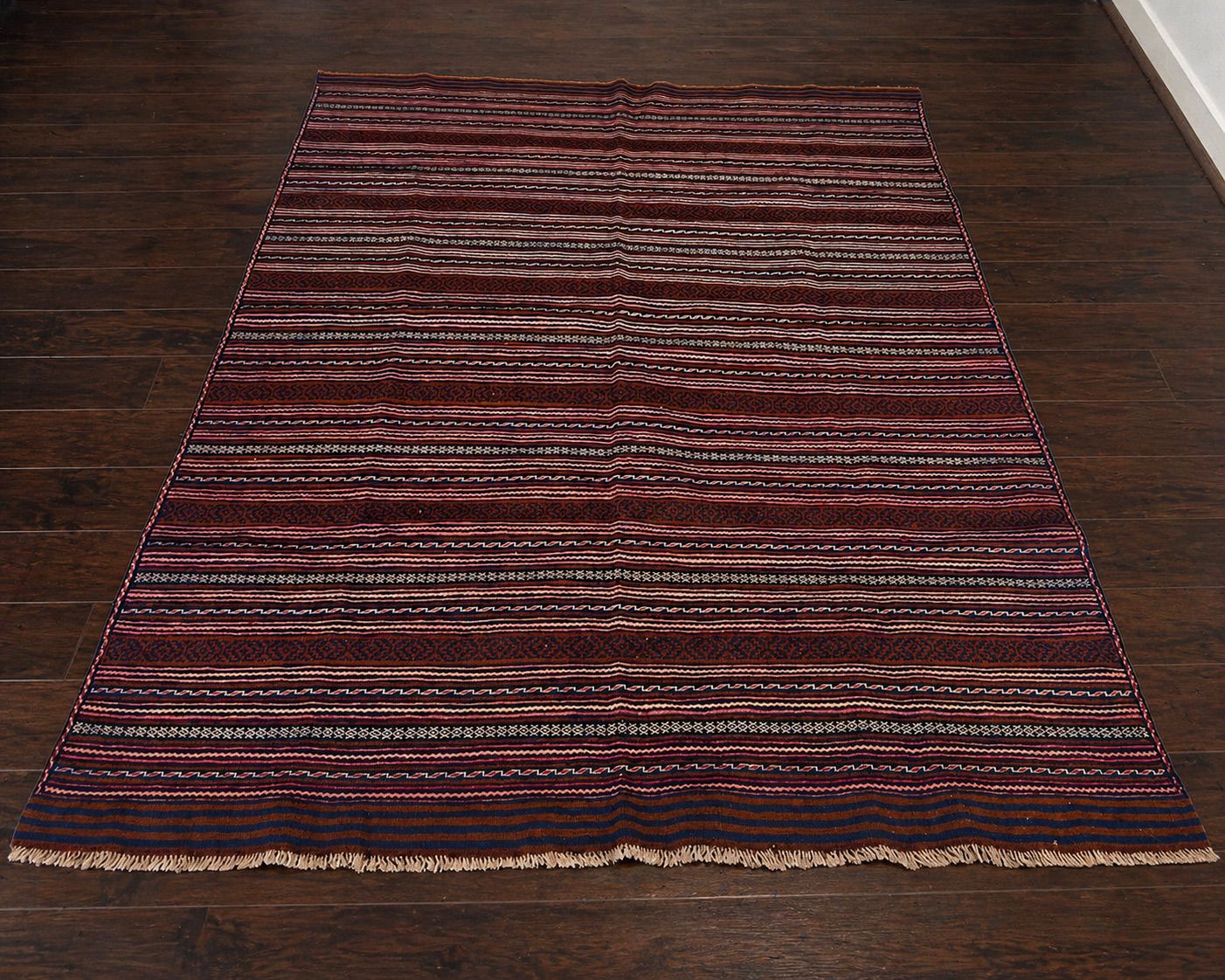 Handwoven Afghan Kilim 148x189 cm – Wool Flatweave Rug – Bold Tribal Bohemian Carpet