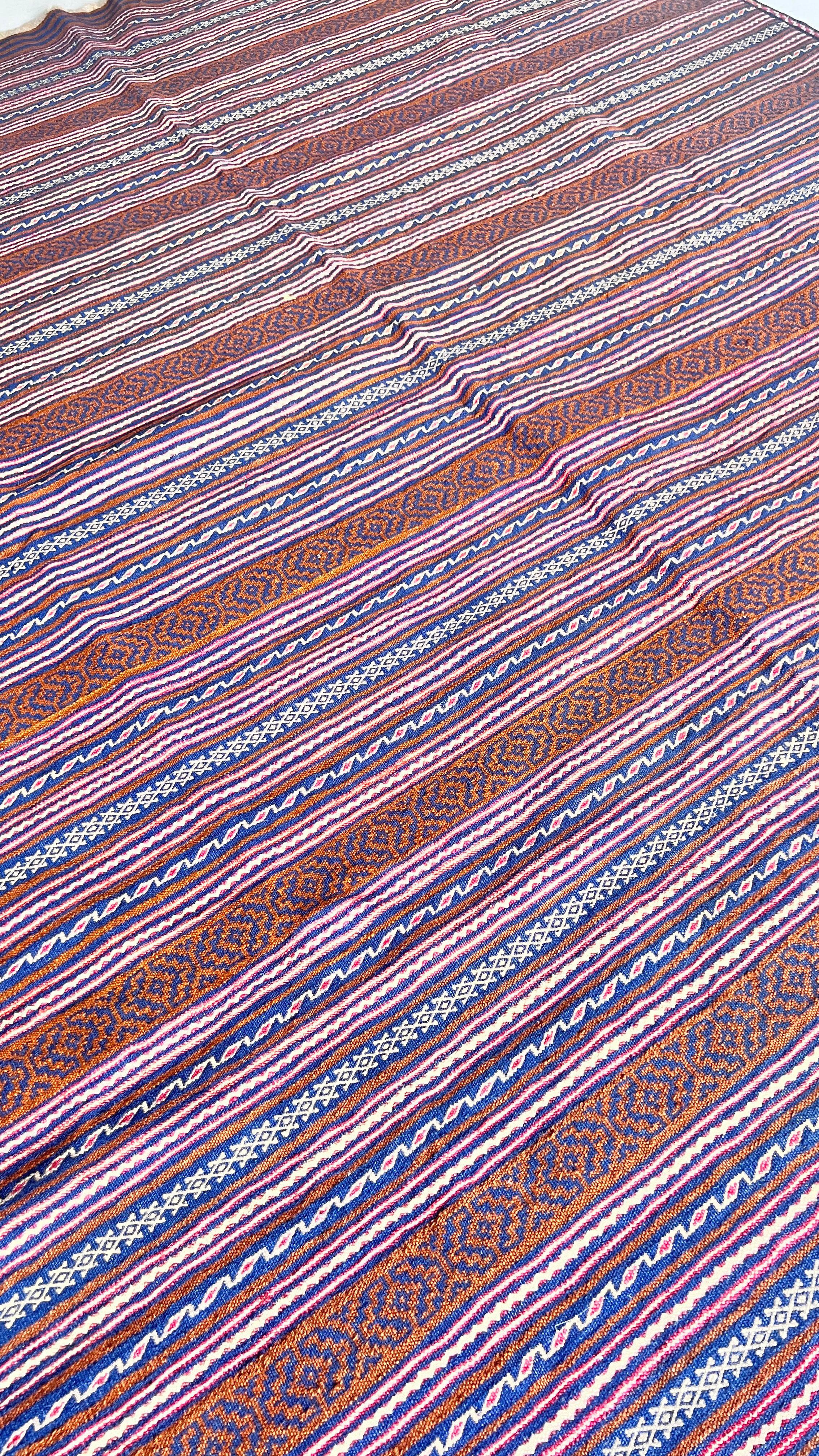 Handwoven Afghan Kilim 148x189 cm – Wool Flatweave Rug – Bold Tribal Bohemian Carpet