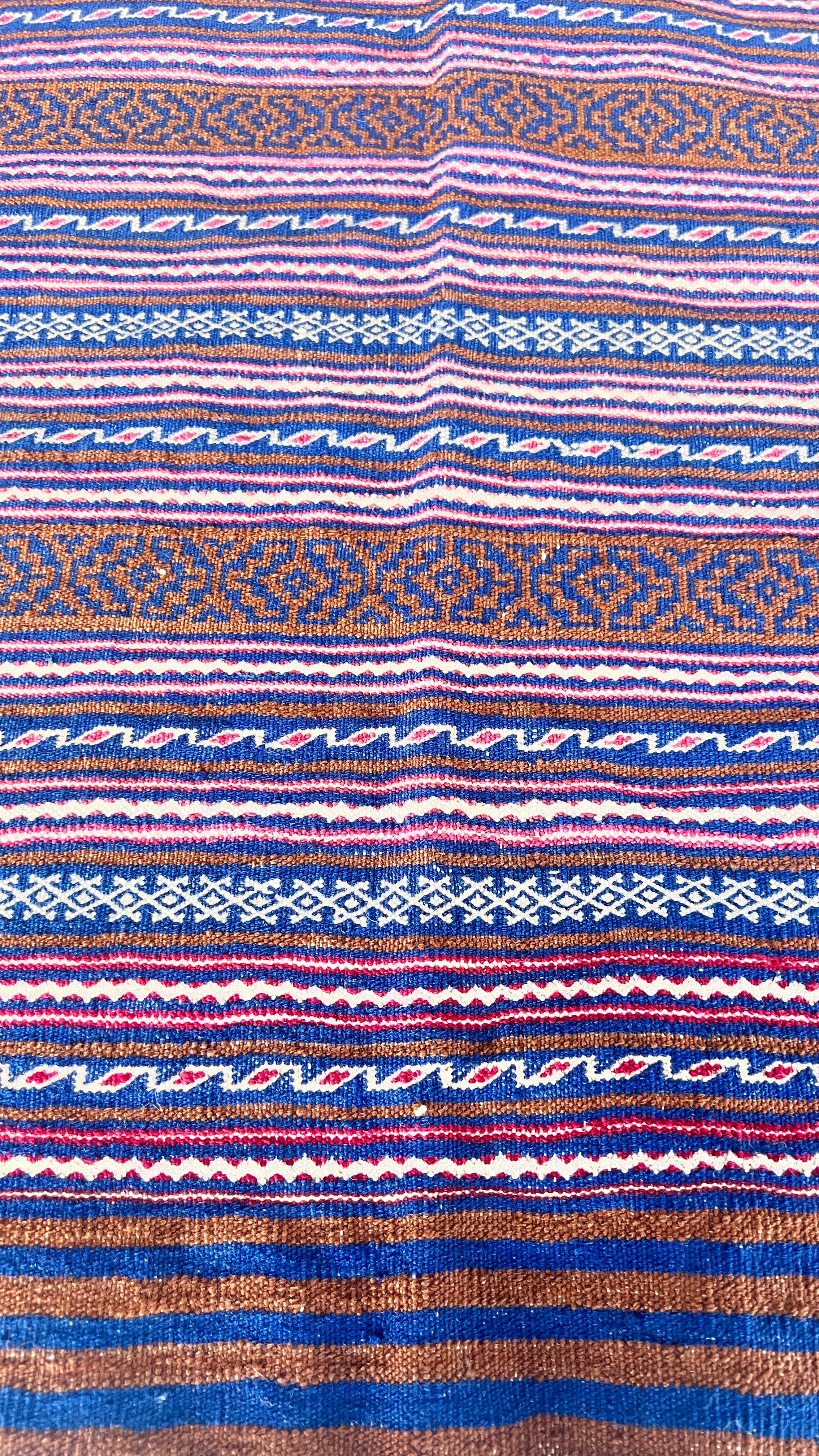 Handwoven Afghan Kilim 148x189 cm – Wool Flatweave Rug – Bold Tribal Bohemian Carpet