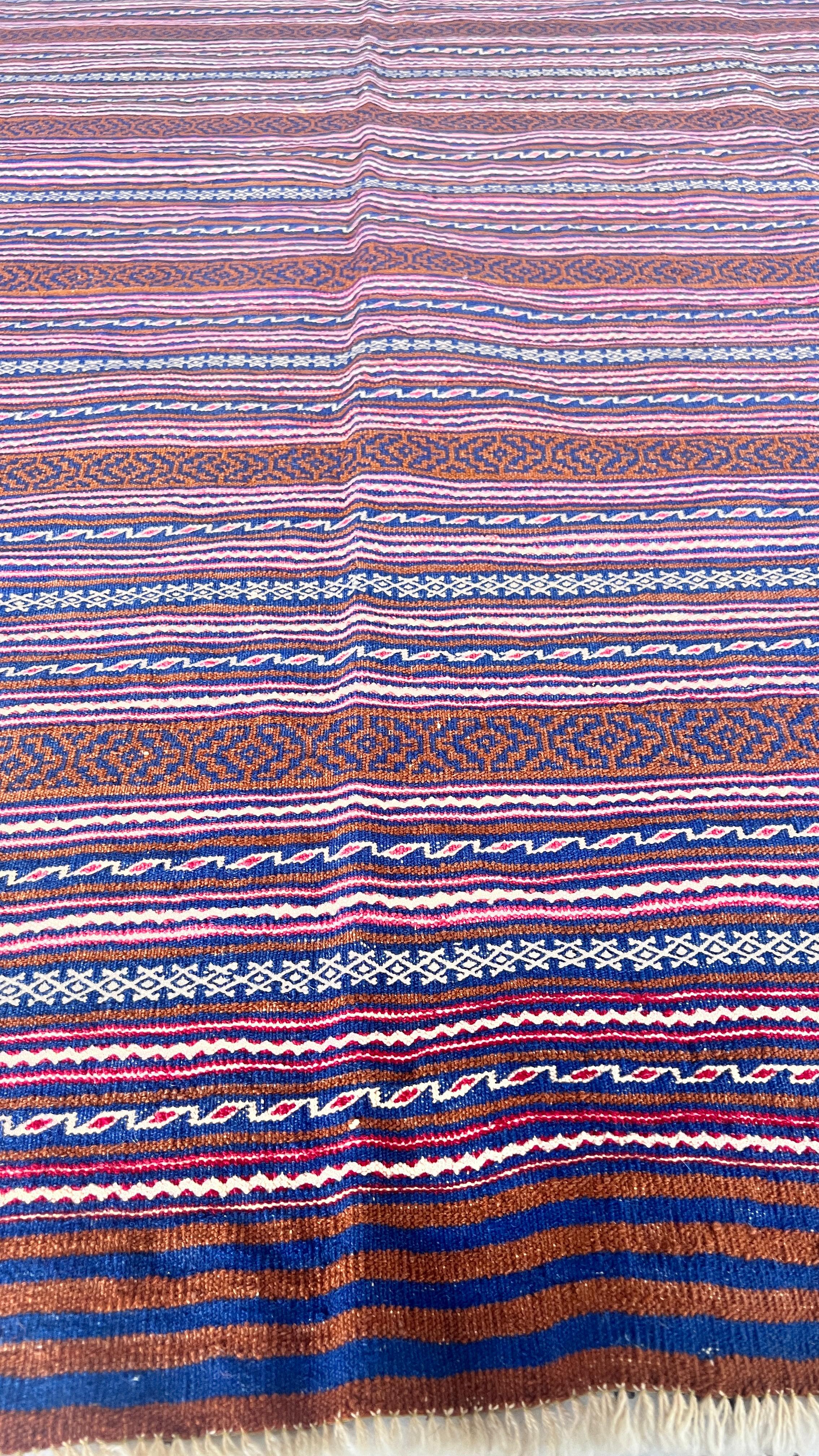 Handwoven Afghan Kilim 148x189 cm – Wool Flatweave Rug – Bold Tribal Bohemian Carpet