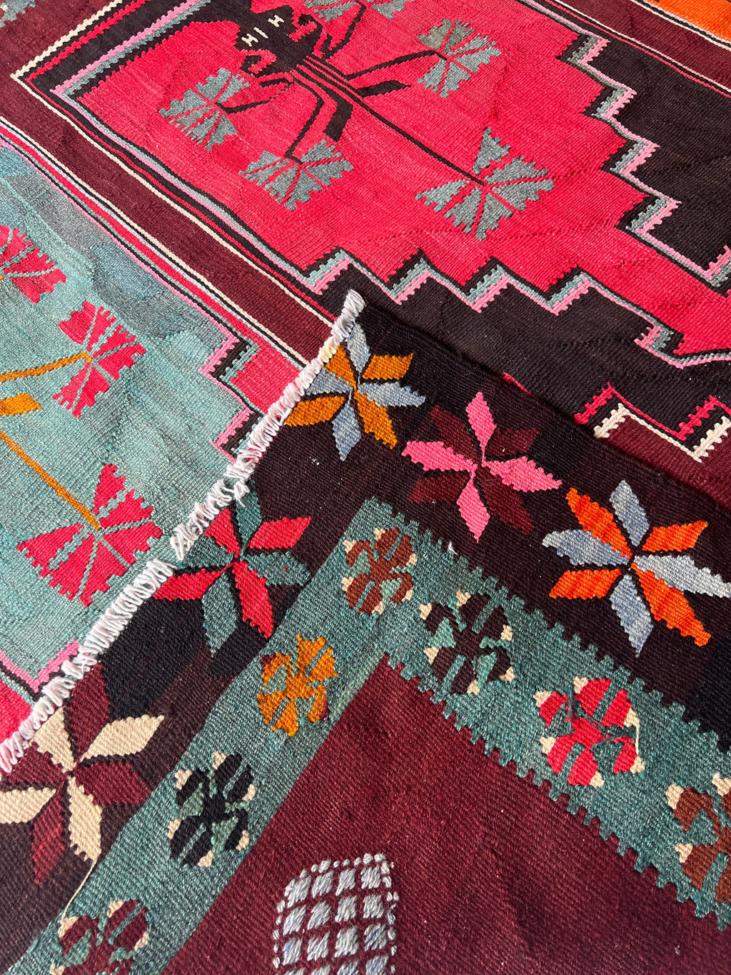 Kars Saflı Kilim 162x307 cm – Handwoven Wool Rug – Bold Tribal Statement Carpet