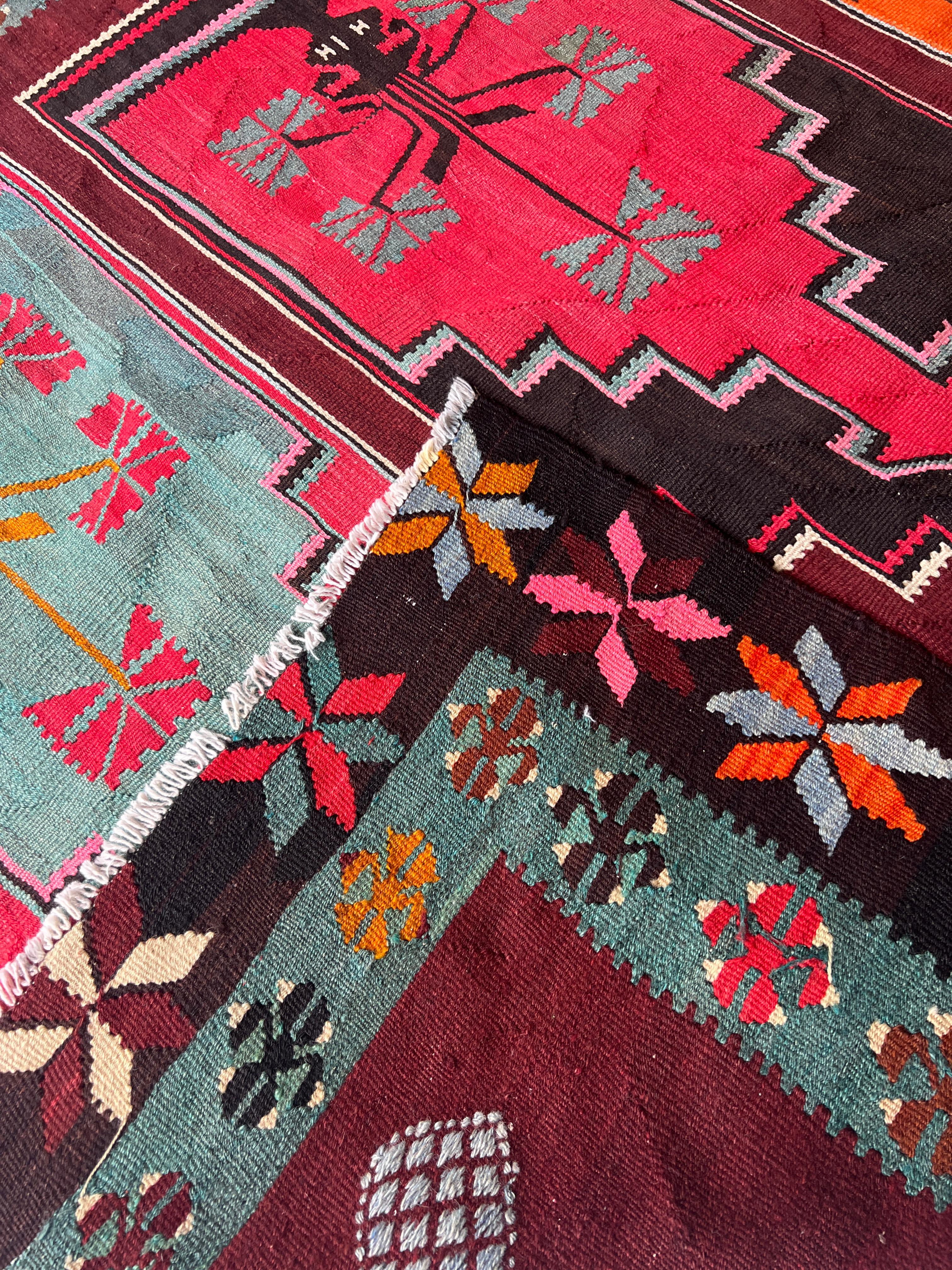Kars Saflı Kilim 162x307 cm – Handwoven Wool Rug – Bold Tribal Statement Carpet