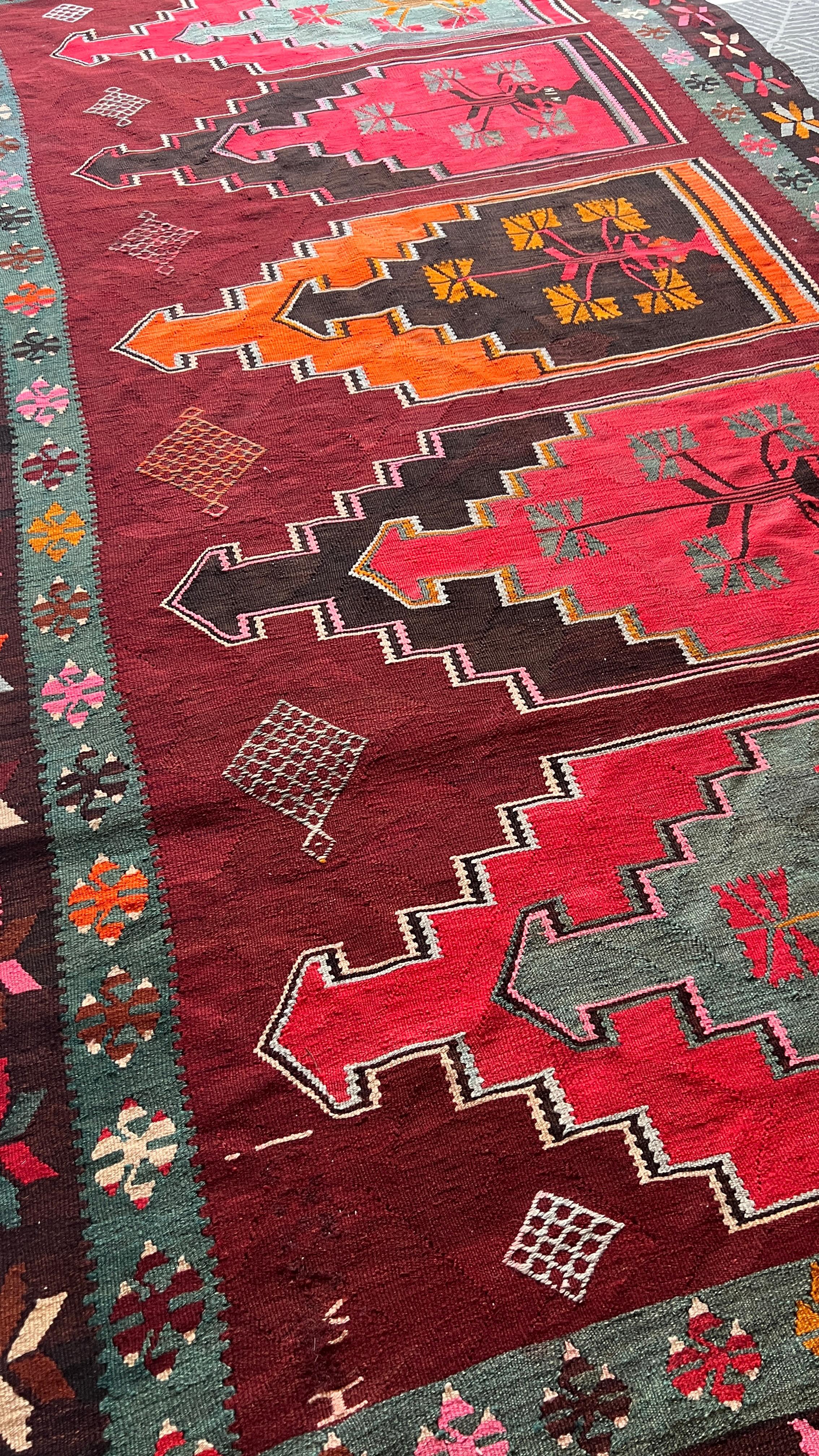 Kars Saflı Kilim 162x307 cm – Handwoven Wool Rug – Bold Tribal Statement Carpet