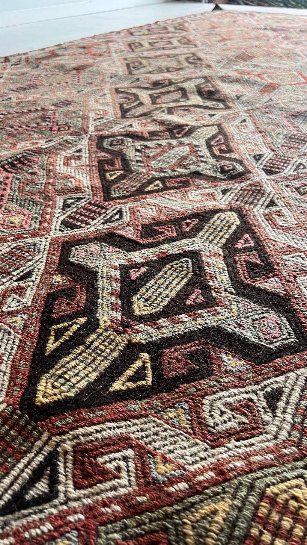 Mut Cicim Kilim 142x297 cm – Handwoven Wool Tribal Runner Rug – Anatolian Turkish Kilim