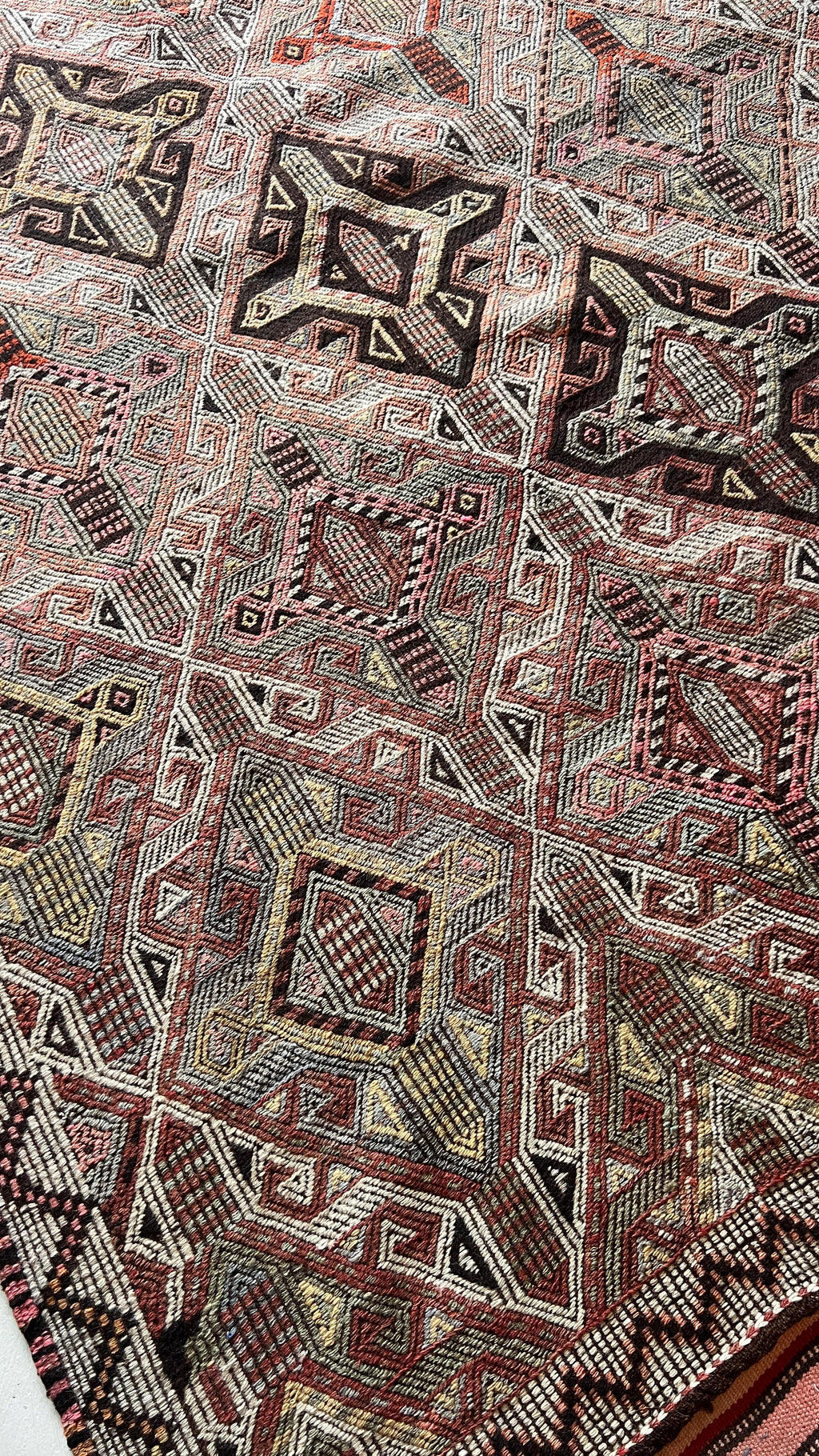 Mut Cicim Kilim 142x297 cm – Handwoven Wool Tribal Runner Rug – Anatolian Turkish Kilim
