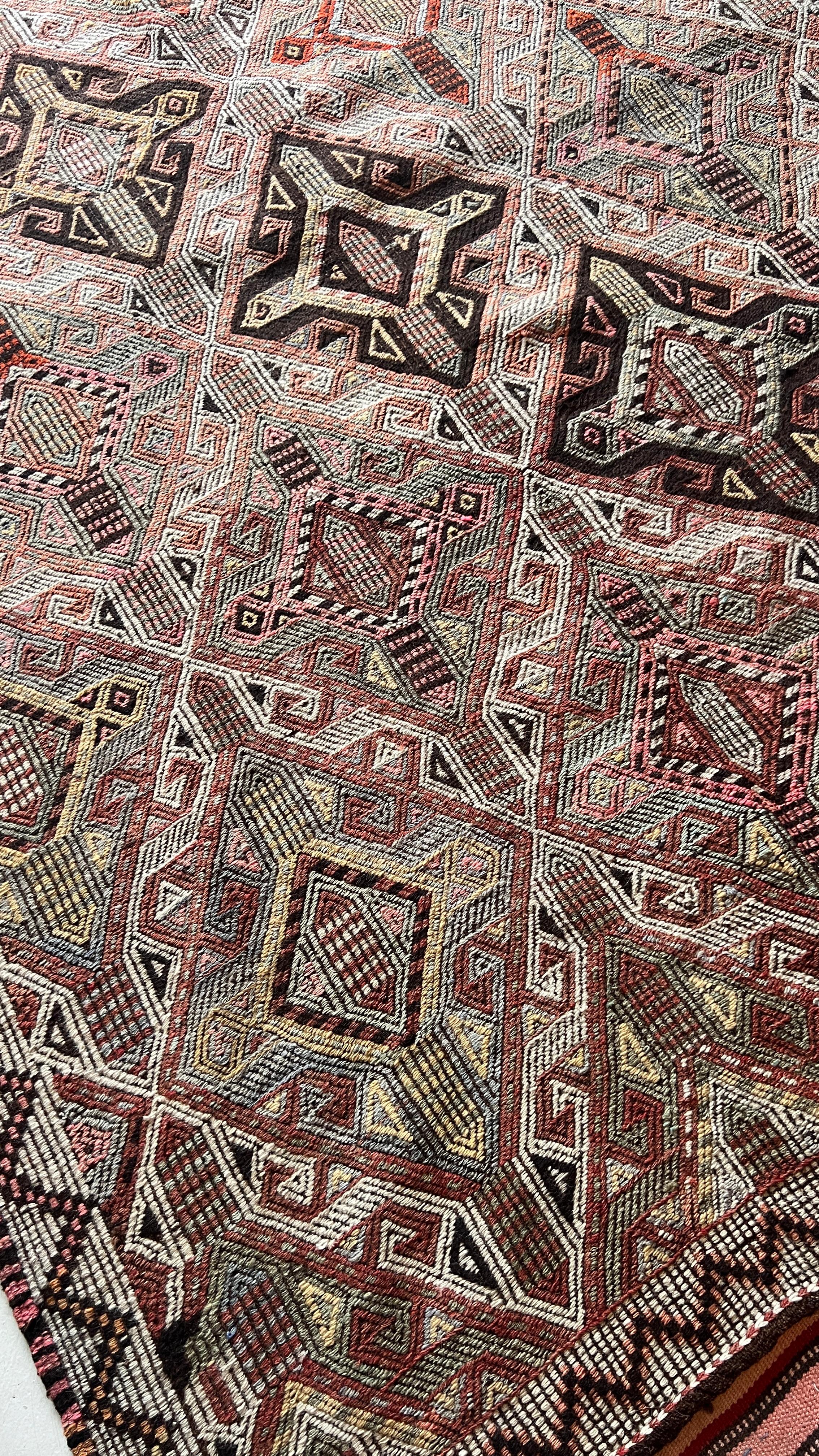 Mut Cicim Kilim 142x297 cm – Handwoven Wool Tribal Runner Rug – Anatolian Turkish Kilim