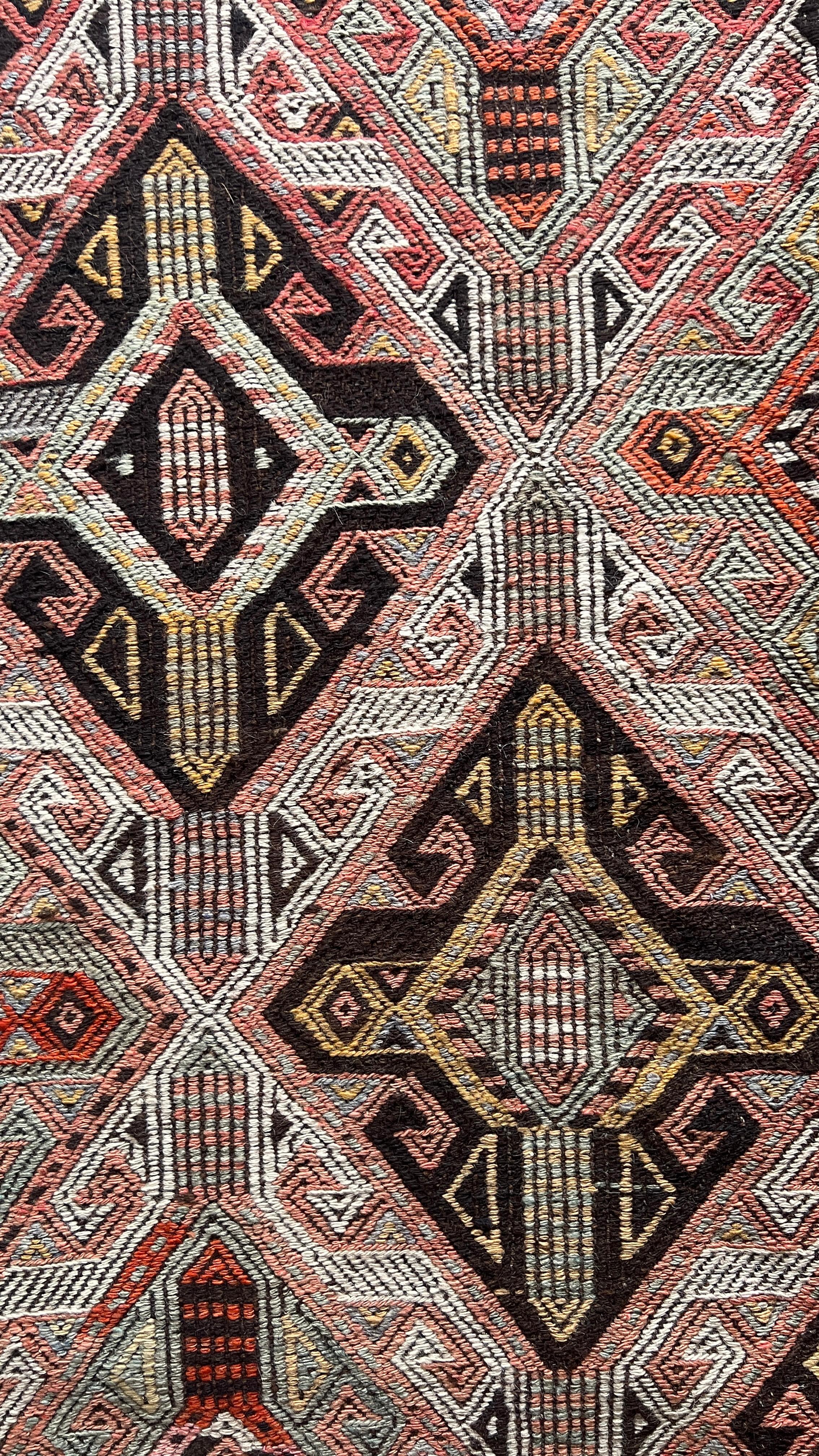 Mut Cicim Kilim 142x297 cm – Handwoven Wool Tribal Runner Rug – Anatolian Turkish Kilim