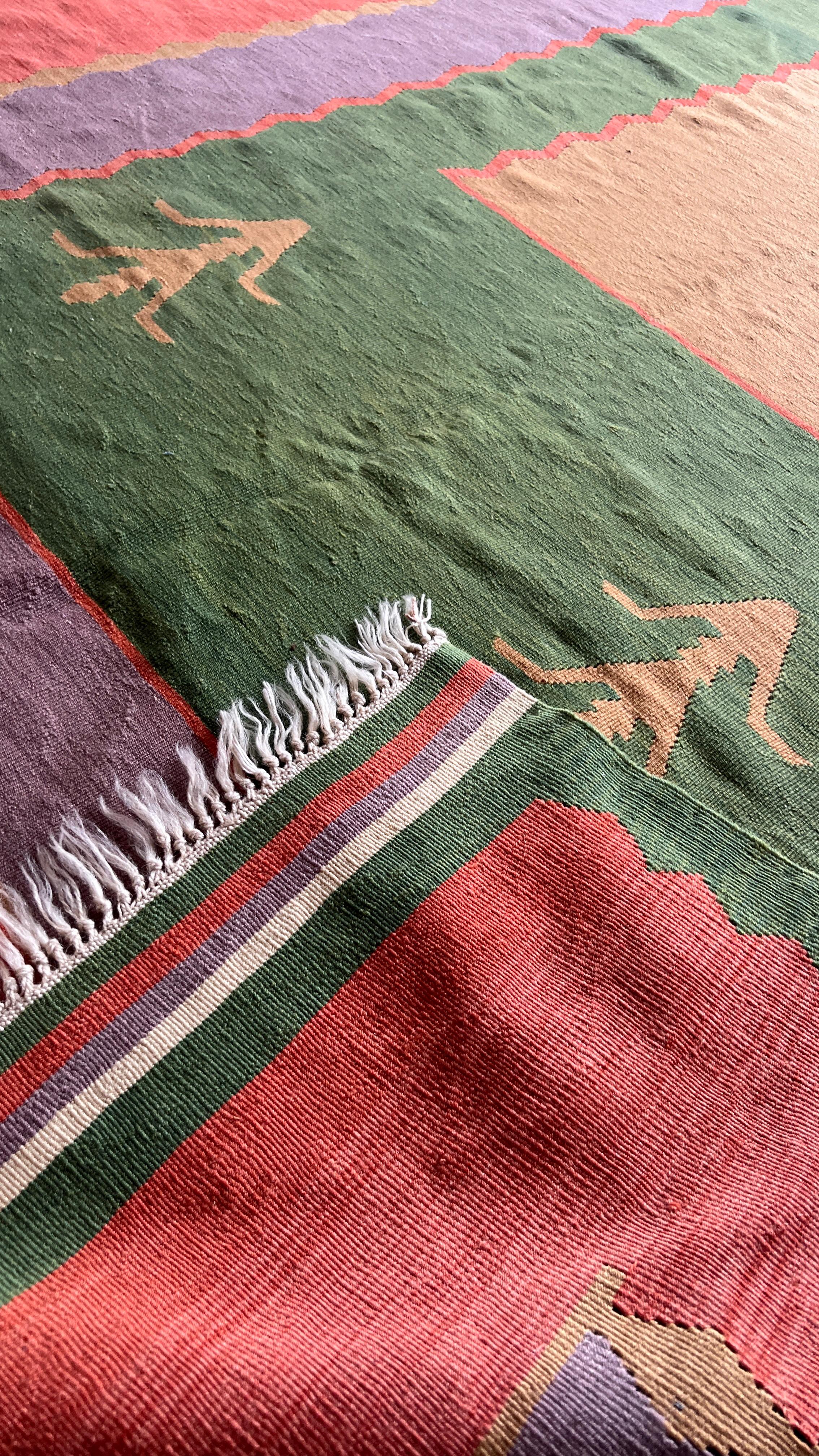 Vintage Uşak Kilim 171x270 cm – Handwoven Wool Turkish Rug – Colourful Anatolian Flatweave