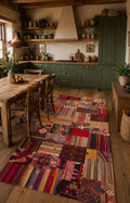 Turkish Patchwork Kilim Rug – 186 × 290 cm – Handmade Vintage Kilim Patchwork
