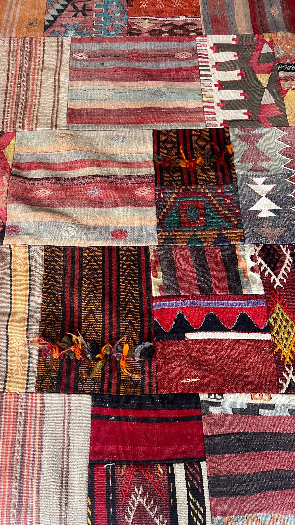 Turkish Patchwork Kilim Rug – 186 × 290 cm – Handmade Vintage Kilim Patchwork