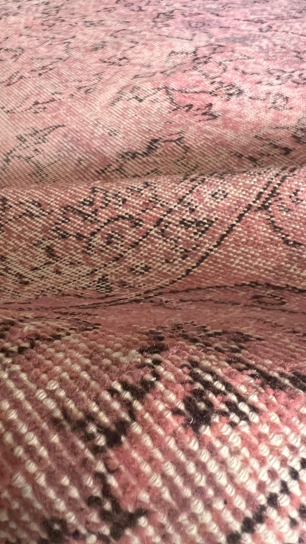 Vintage Turkish Pink Rug – 153 × 278 cm – Handmade Wool & Cotton Carpet
