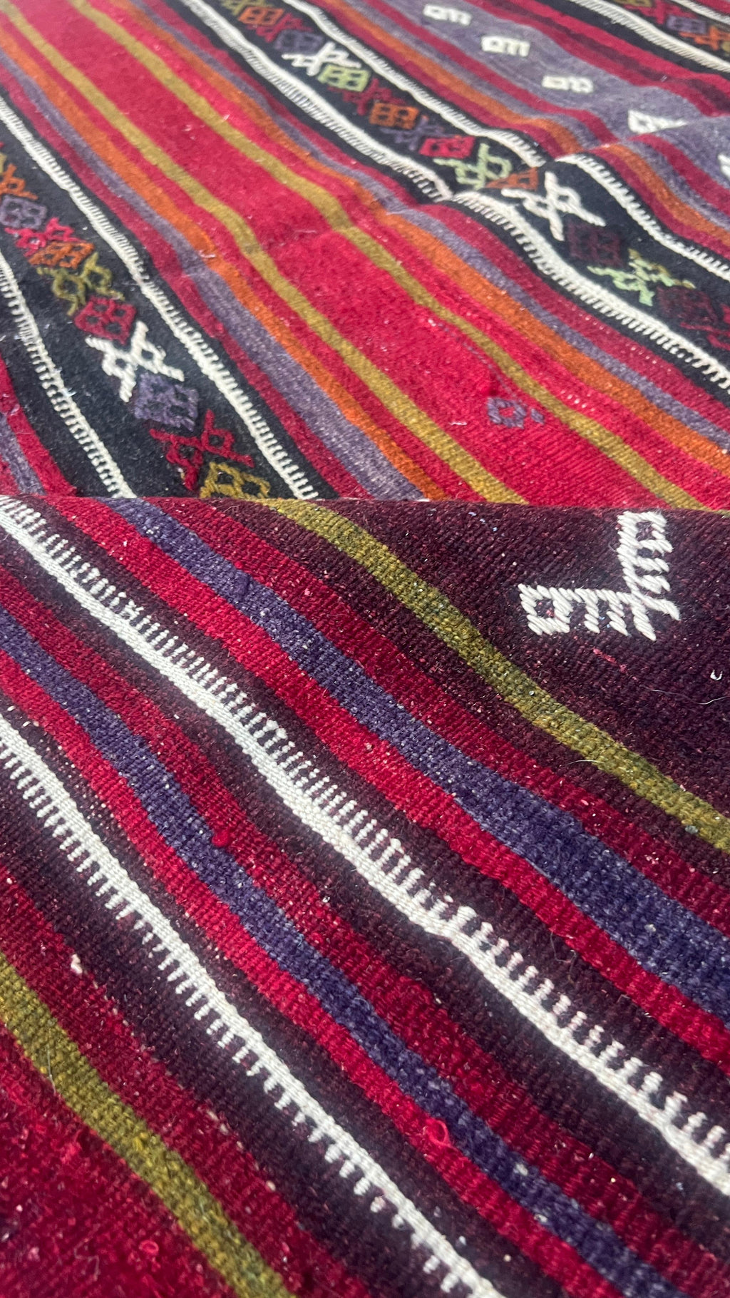 Large Handmade Turkish Kilim – 146 × 405 cm – Vintage Anatolian Wool Runner