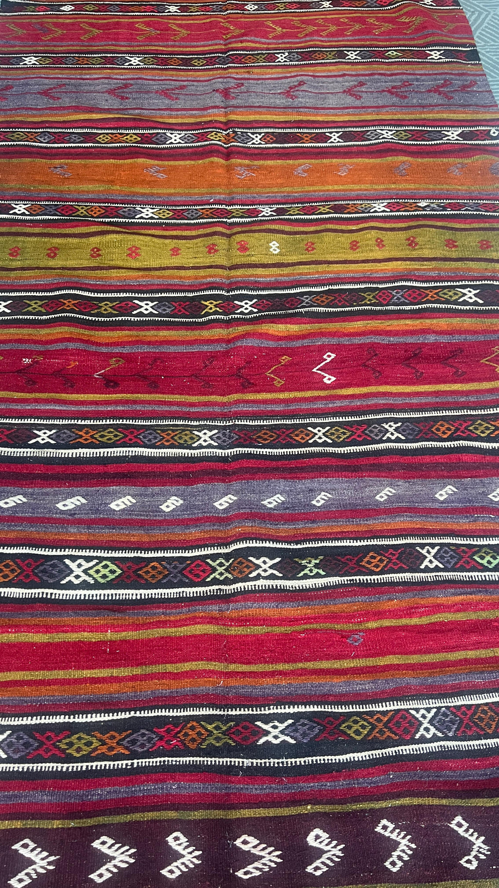 Large Handmade Turkish Kilim – 146 × 405 cm – Vintage Anatolian Wool Runner