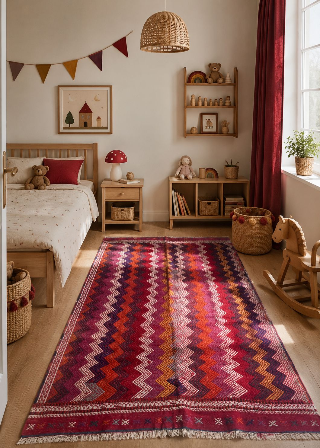 Handmade Turkish Balıkesir Cicim Kilim – 131 × 184 cm – Vintage Tribal Wool Rug
