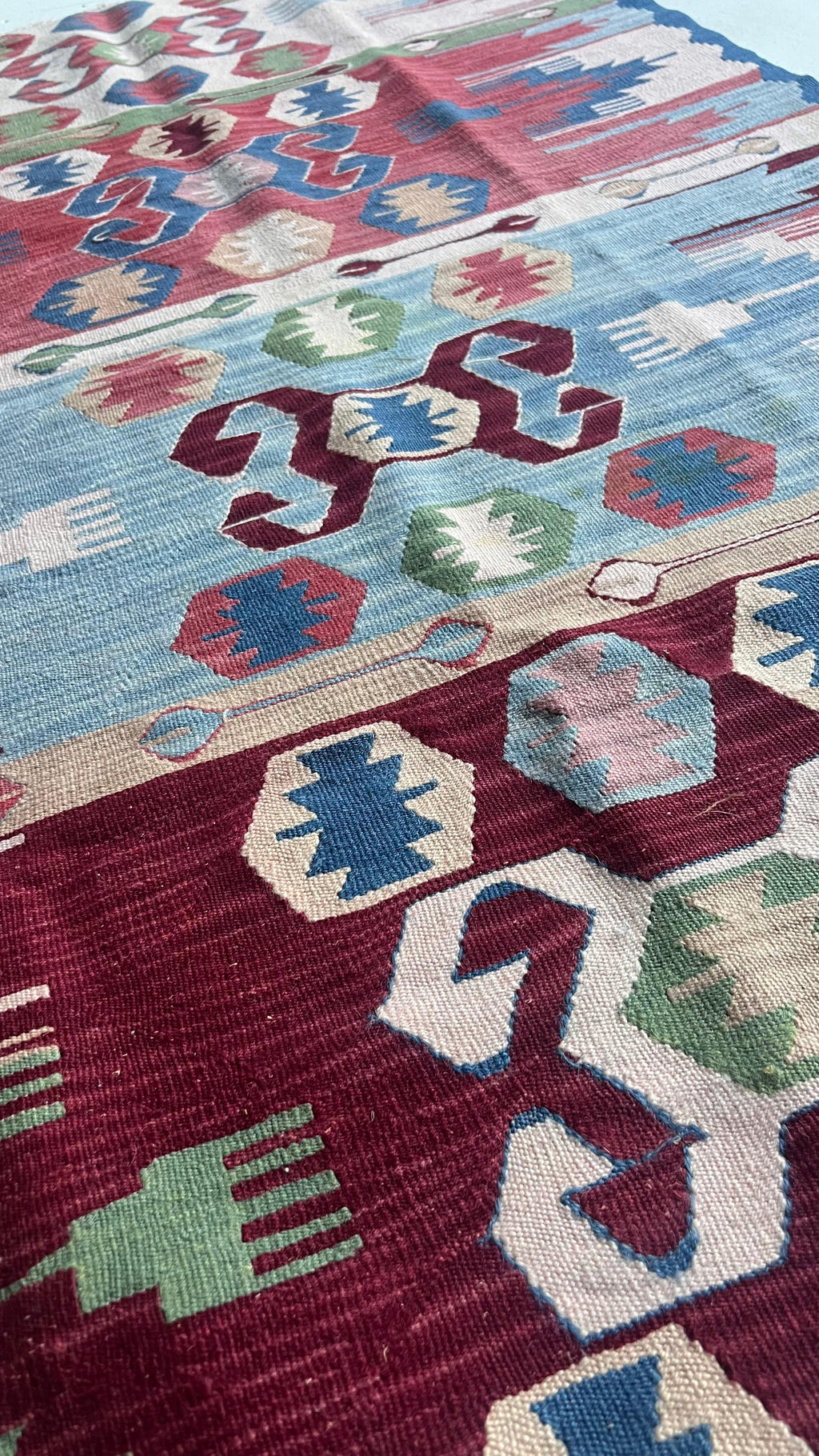 Handmade Turkish Denizli Kilim – 107 × 168 cm – Vintage Tribal Wool Rug