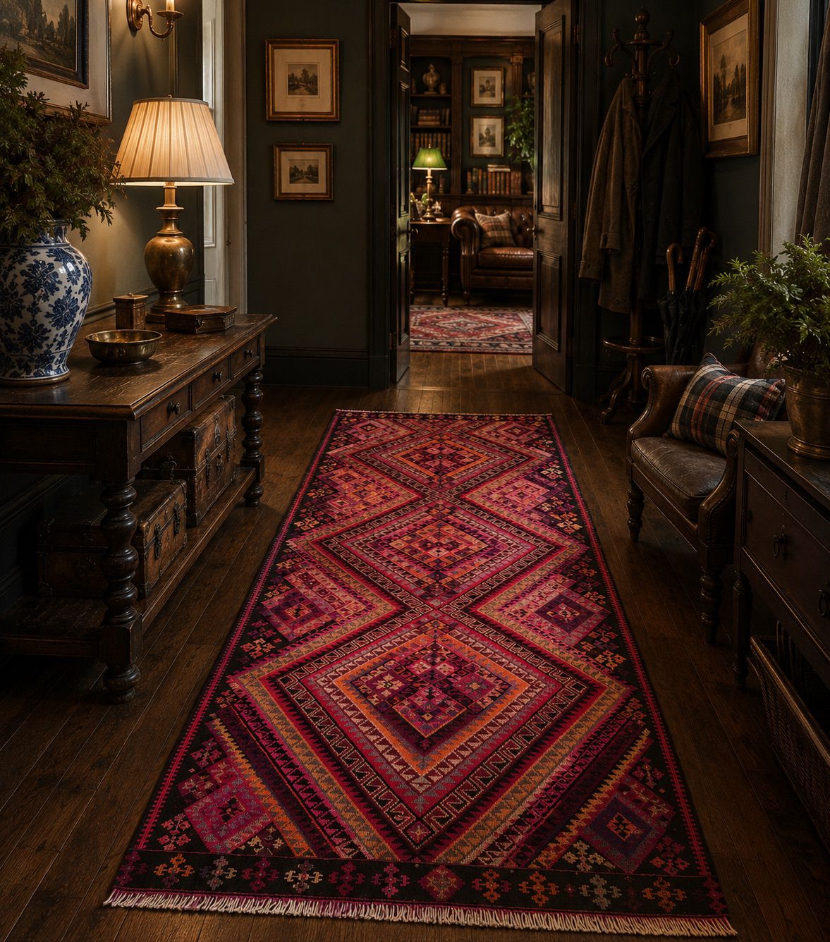 Vintage Turkish Van Kilim – 138 × 314 cm – Handmade Wool Tribal Rug