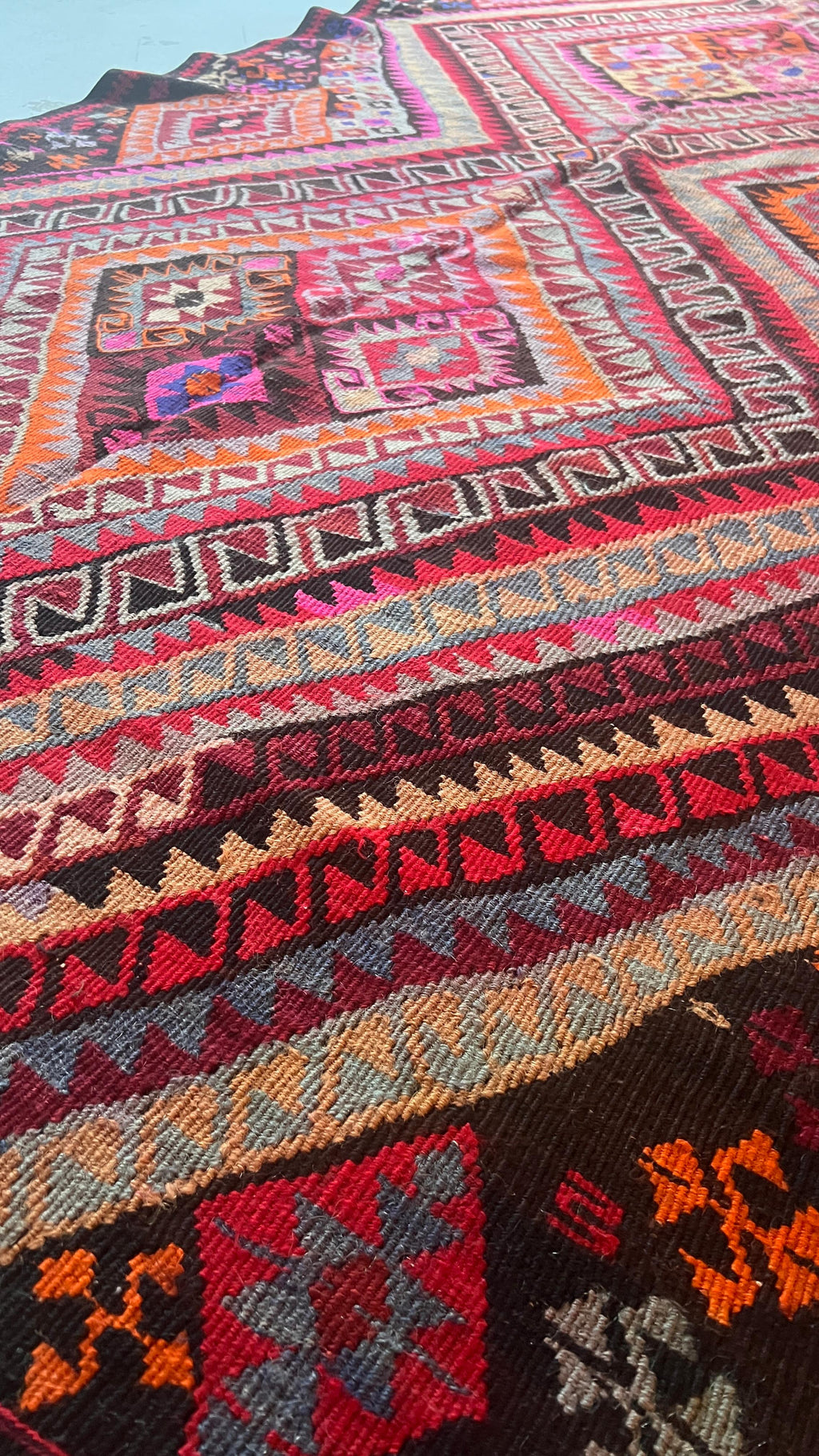 Vintage Turkish Van Kilim – 138 × 314 cm – Handmade Wool Tribal Rug
