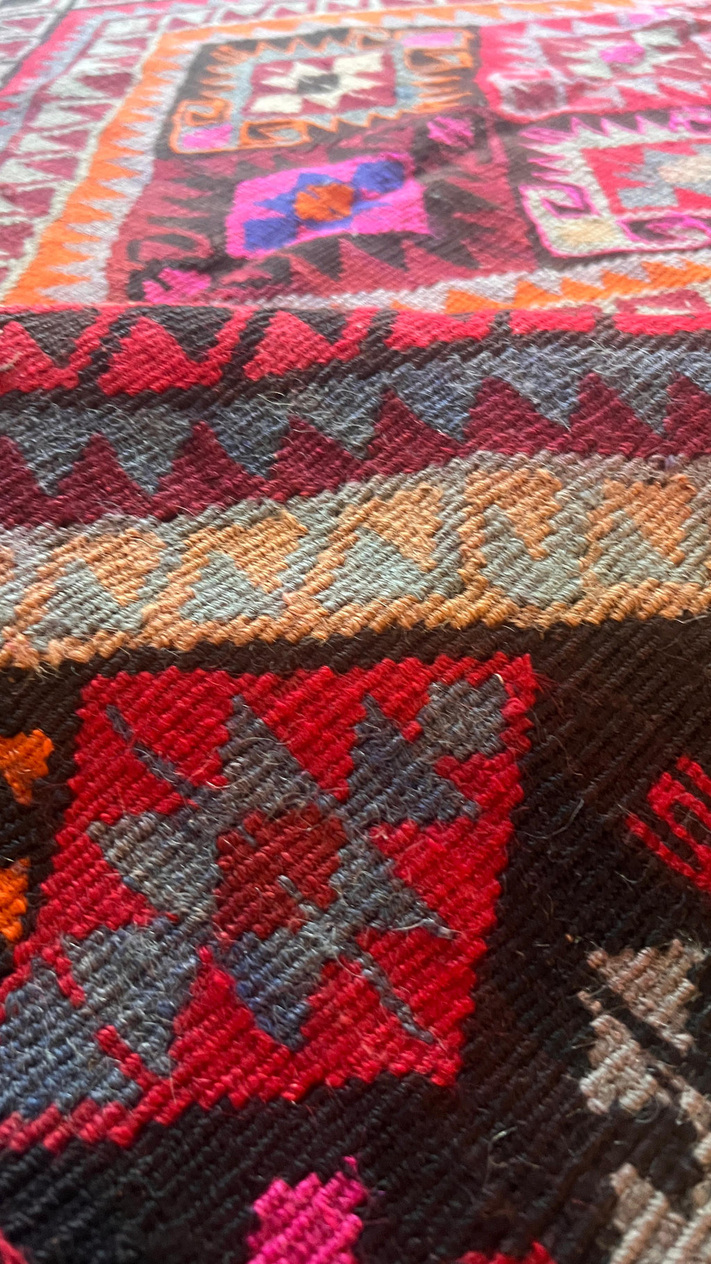 Vintage Turkish Van Kilim – 138 × 314 cm – Handmade Wool Tribal Rug