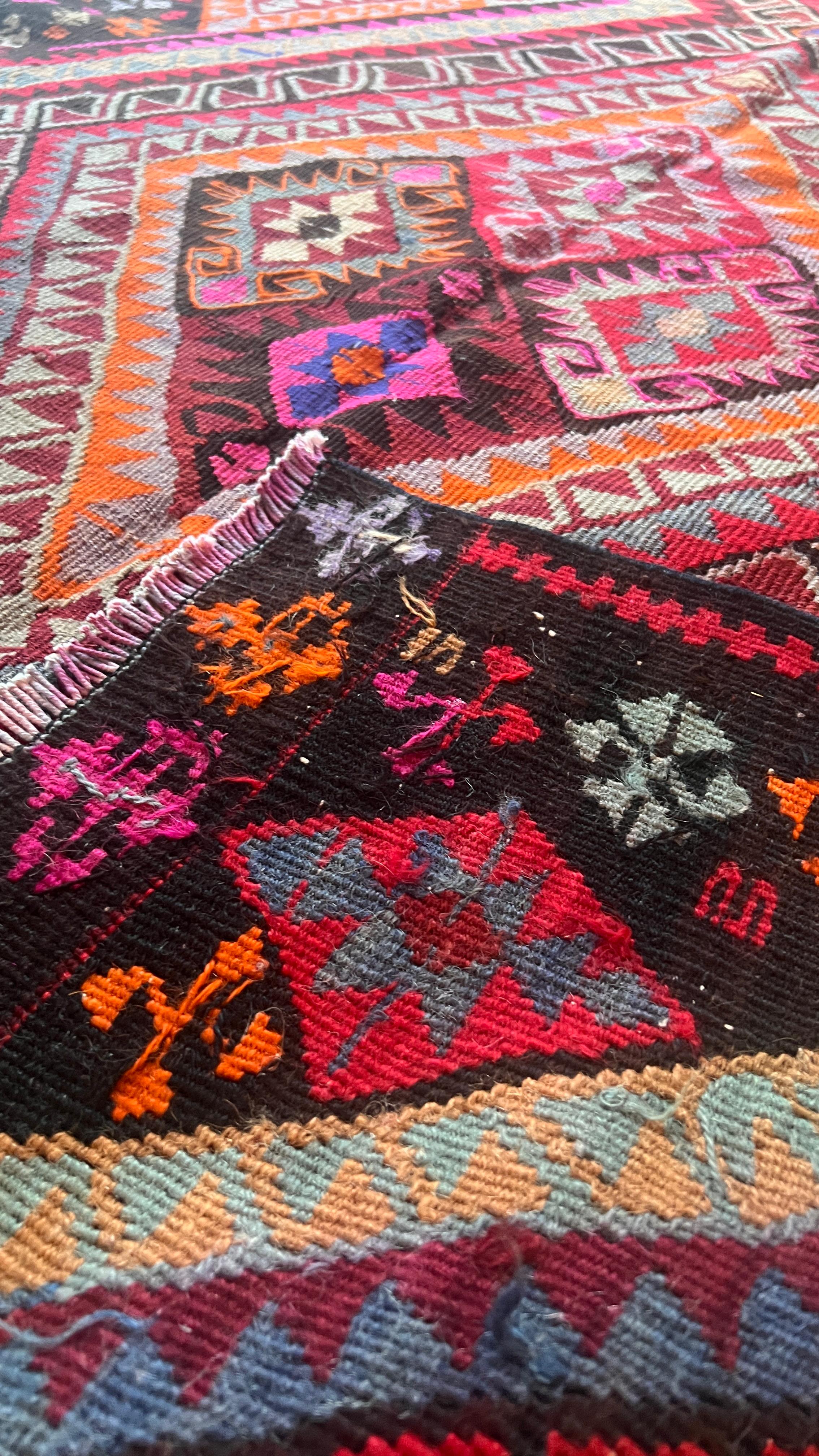 Vintage Turkish Van Kilim – 138 × 314 cm – Handmade Wool Tribal Rug