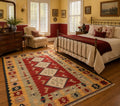 Vintage Turkish Uşak Kilim – 159 × 223 cm – Handmade Wool Anatolian Rug