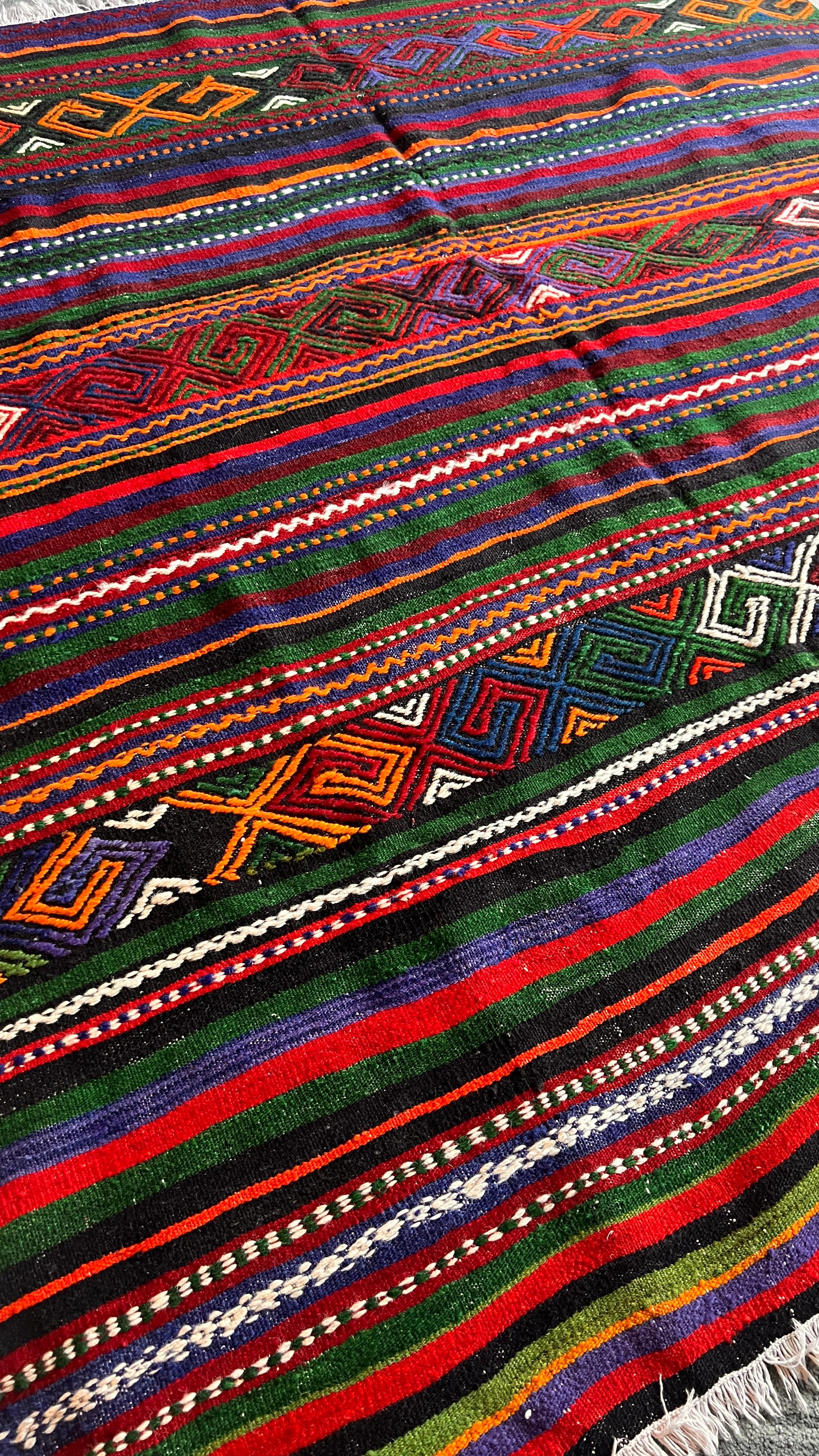 Vintage Anatolian Sivas Kilim – 181 × 186 cm – Handmade Wool Tribal Rug