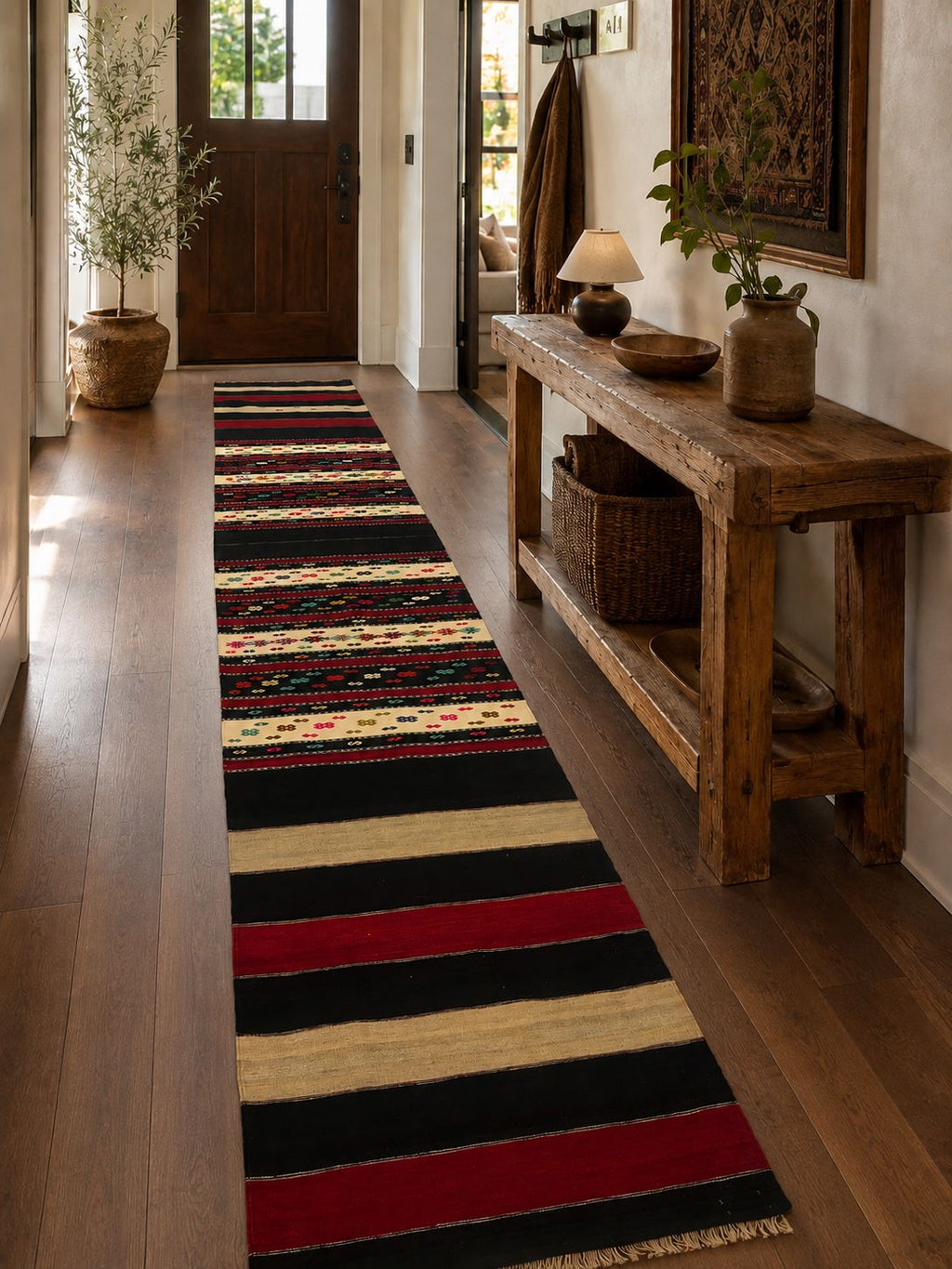 Vintage Turkish Kilim Runner – 71 × 461 cm – Handmade Wool Hallway Runner