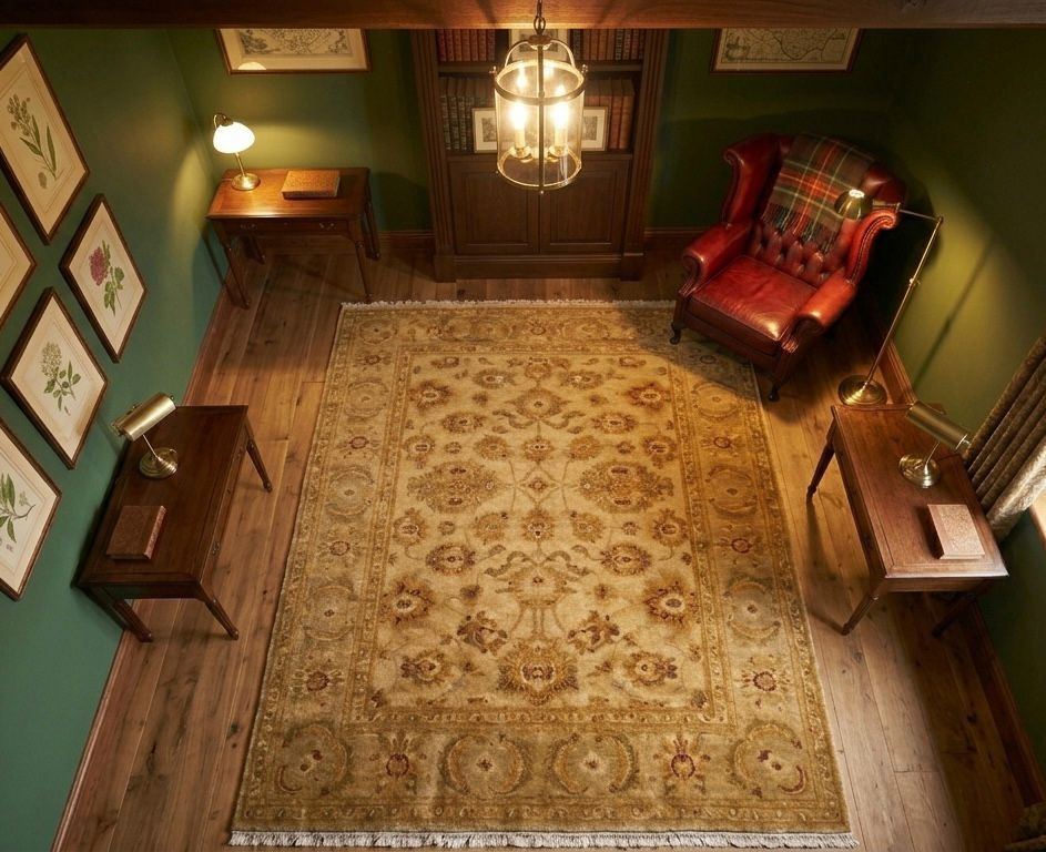 Ottoman Uşak Wool Rug – 173x240 cm – Handmade Turkish Classic Rug