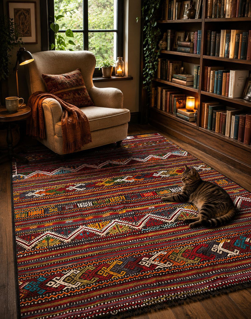 Handmade Turkish Balıkesir Kilim – 152 × 237 cm – Tribal Wool Kilim Rug