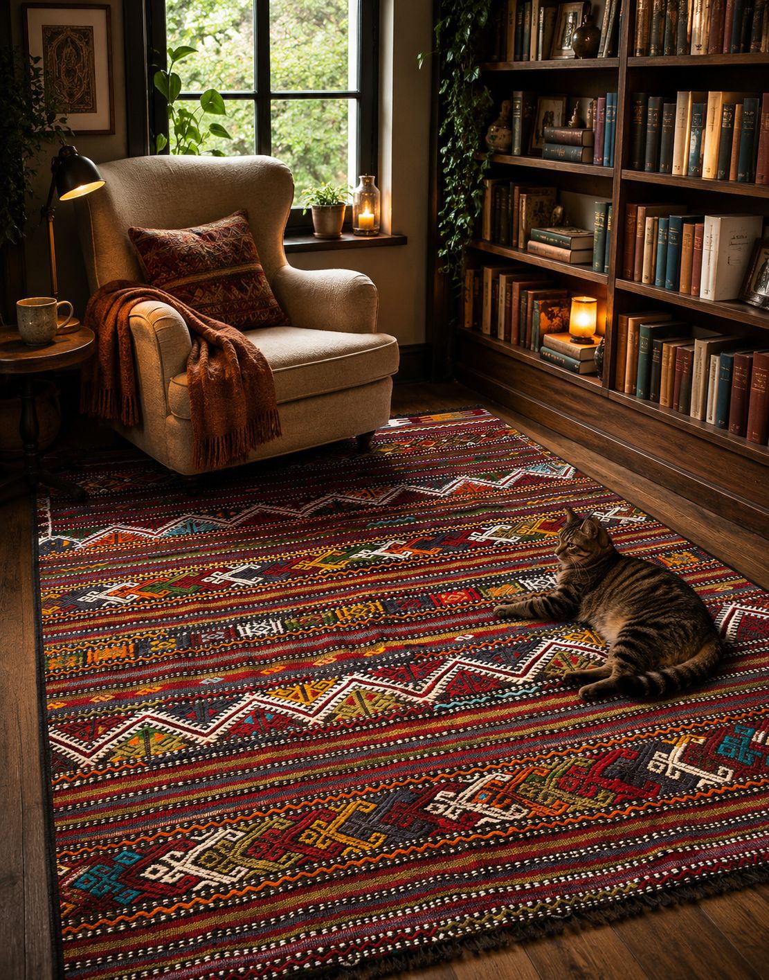 Handmade Turkish Balıkesir Kilim – 152 × 237 cm – Tribal Wool Kilim Rug