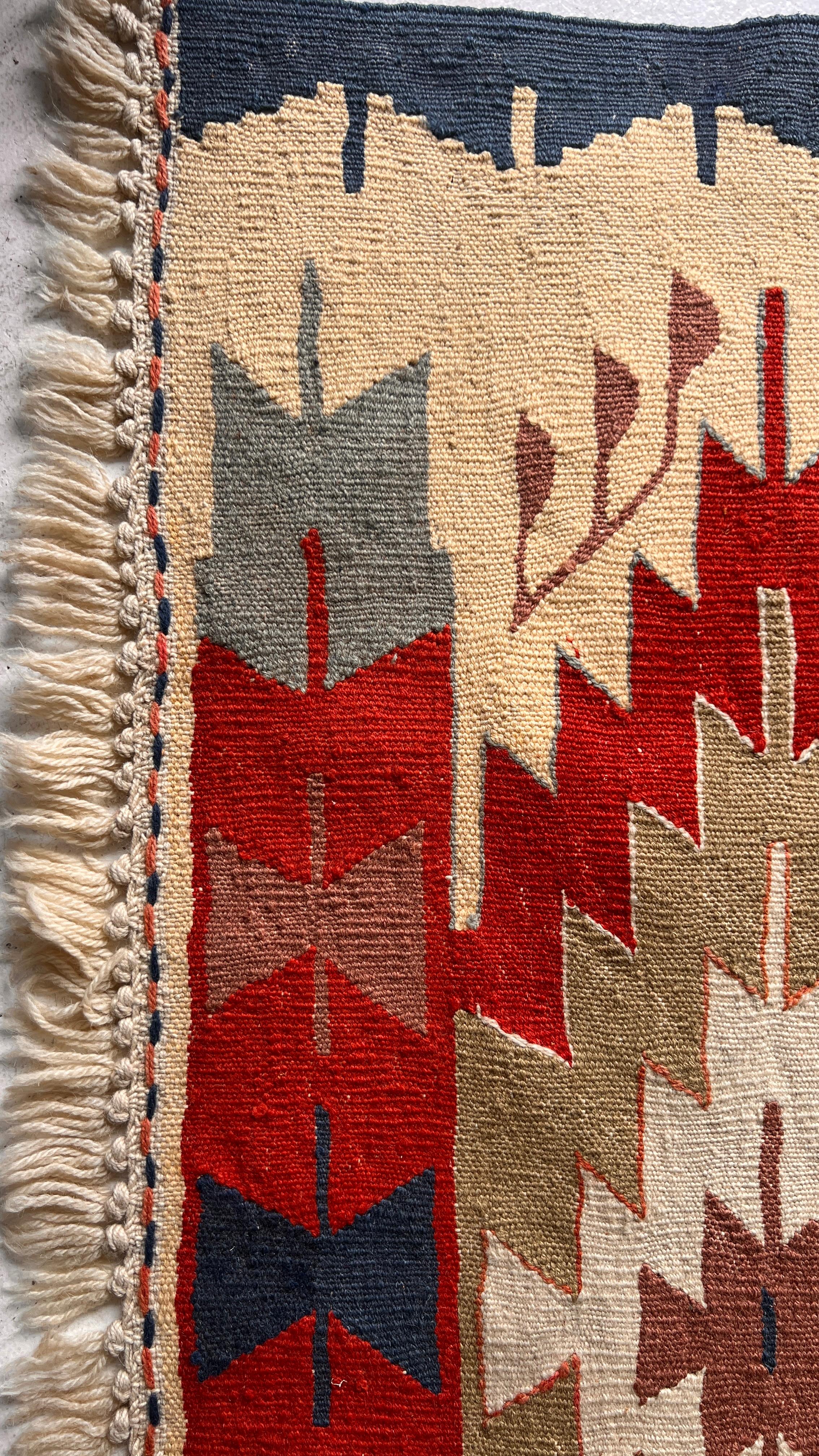 Handmade Turkish Uşak Kilim – 165 × 233 cm – Vintage Tribal Wool Rug