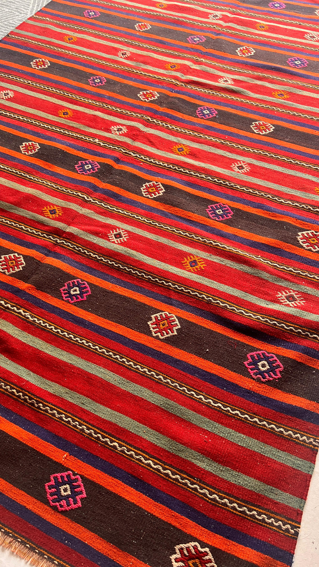 60-Year-Old Handmade Sivas Cicim Kilim – 168 × 308 cm – Vintage Turkish Wool Rug