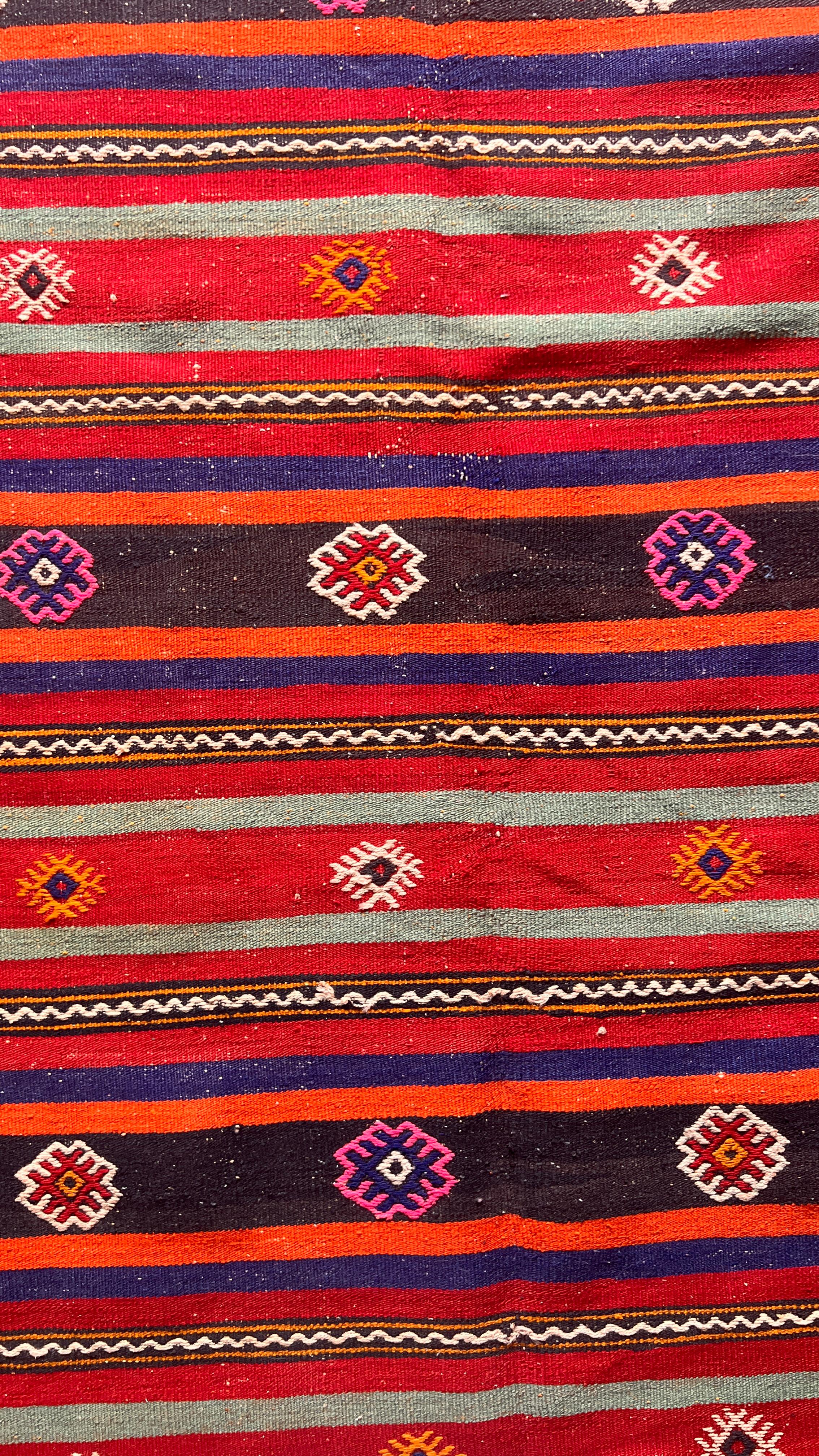 60-Year-Old Handmade Sivas Cicim Kilim – 168 × 308 cm – Vintage Turkish Wool Rug