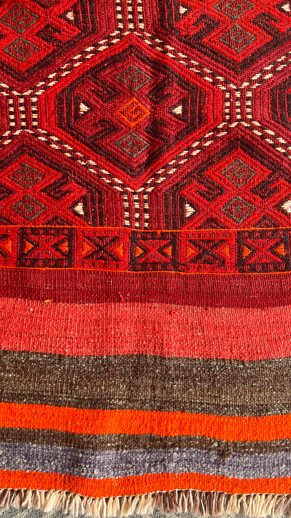 Handmade Persian Cicim Kilim – 128 × 220 cm – Vintage Wool Tribal Rug
