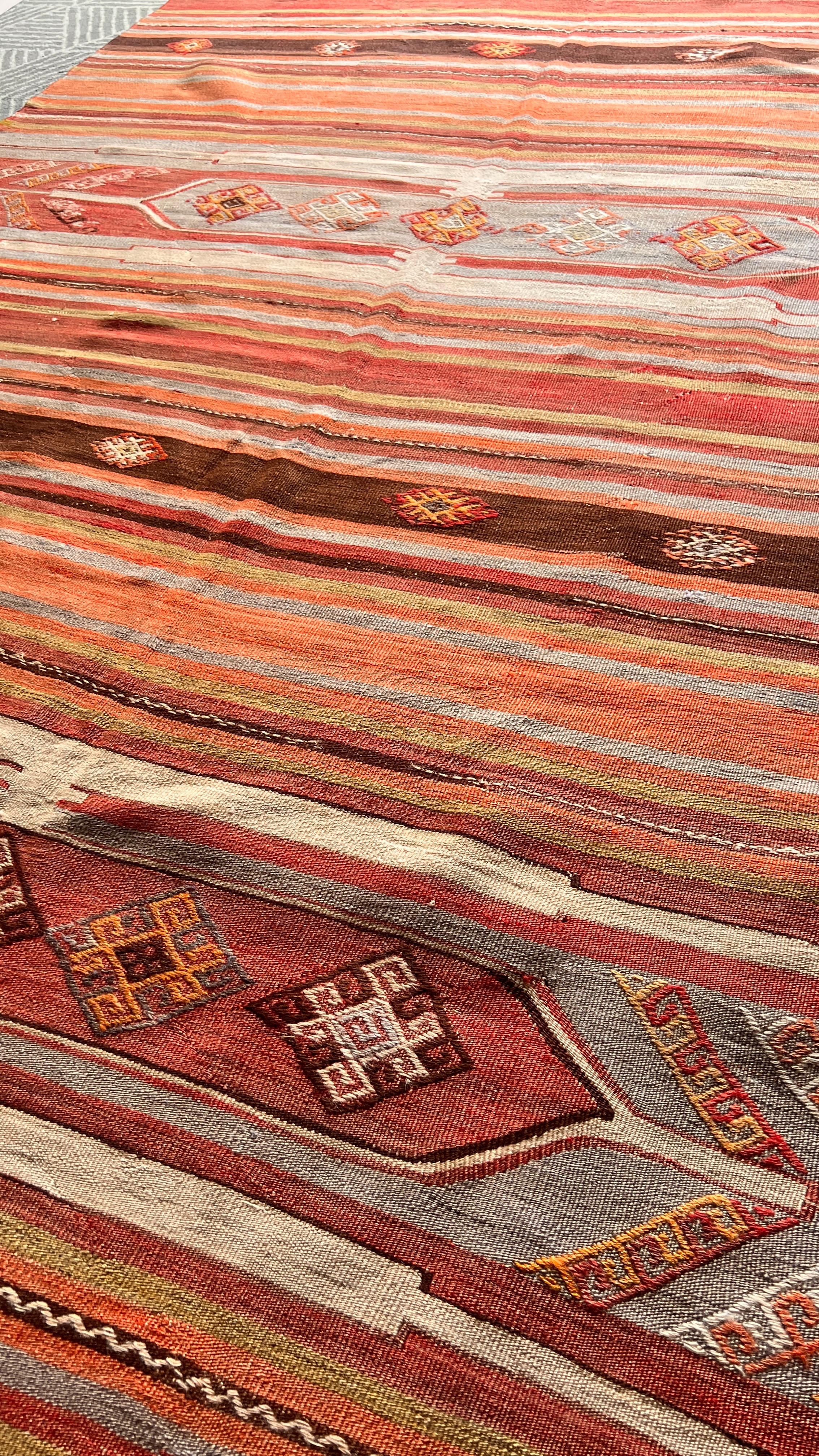 Handmade Sivas Kilim Runner – 151 × 325 cm – Vintage Turkish Wool Kilim