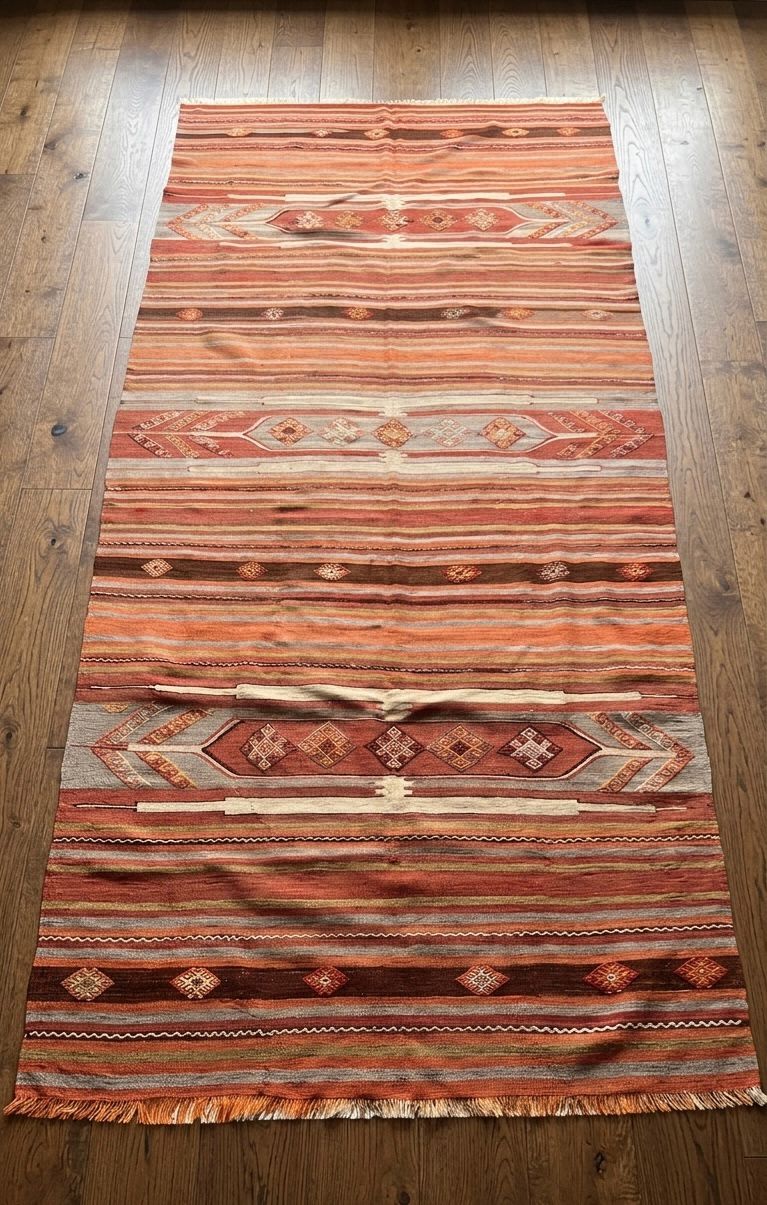 Handmade Sivas Kilim Runner – 151 × 325 cm – Vintage Turkish Wool Kilim
