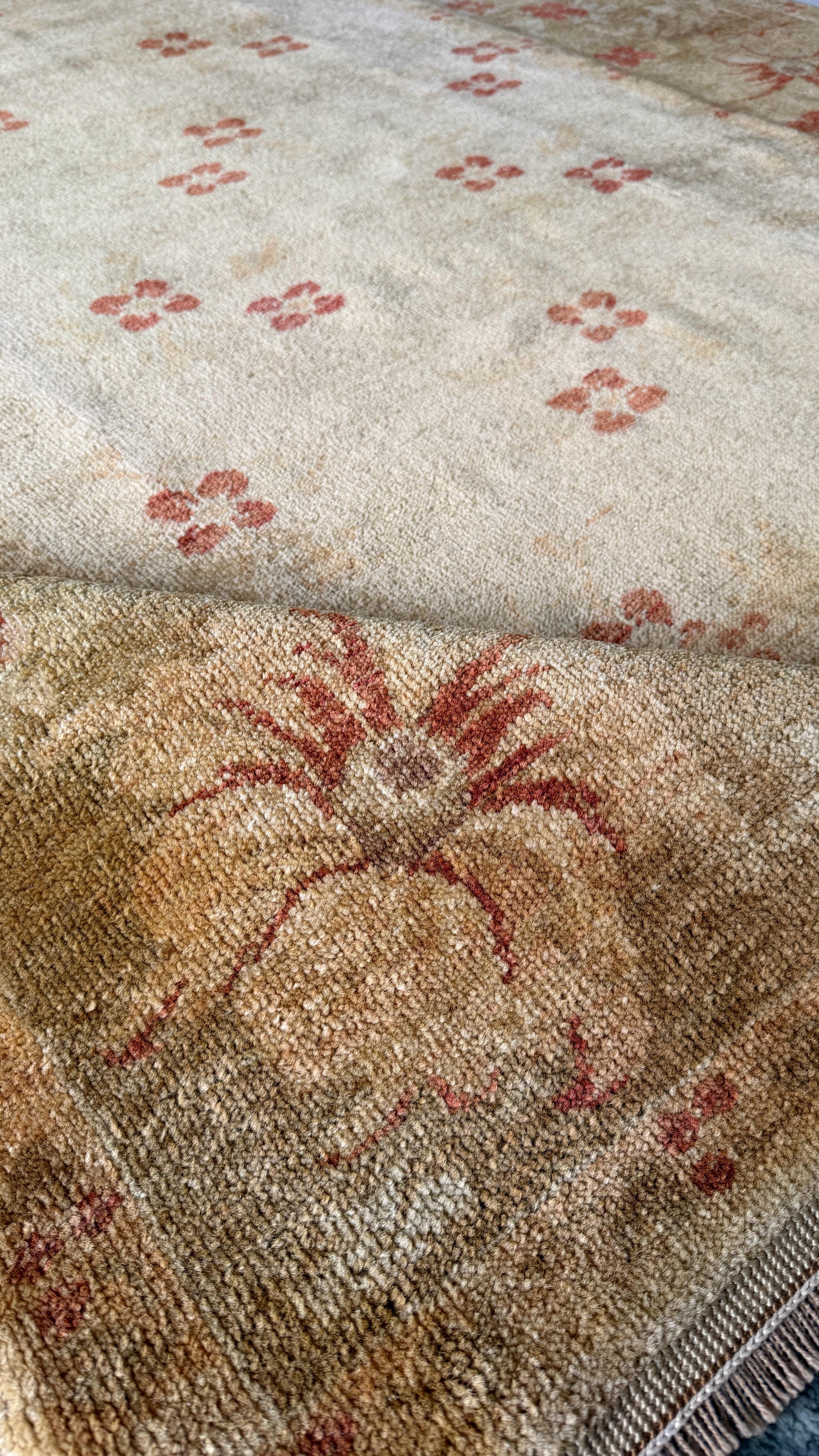 Ottoman Oushak Rug – 171 × 230 cm – Handmade Turkish Wool Rug – Soft Neutral Vintage Design