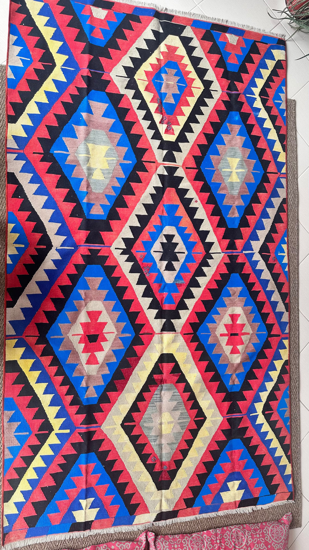 Vintage Sivas Kilim – Red & Blue · 141 × 248 cm