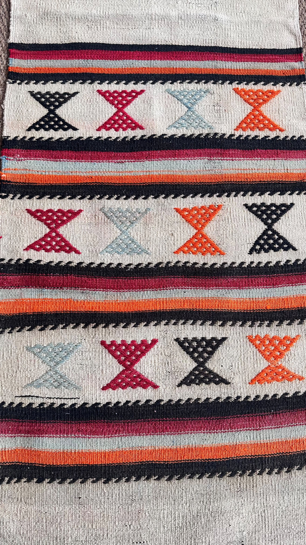 Nevşehir Turkish Kilim Runner – Ivory · 65 × 234 cm
