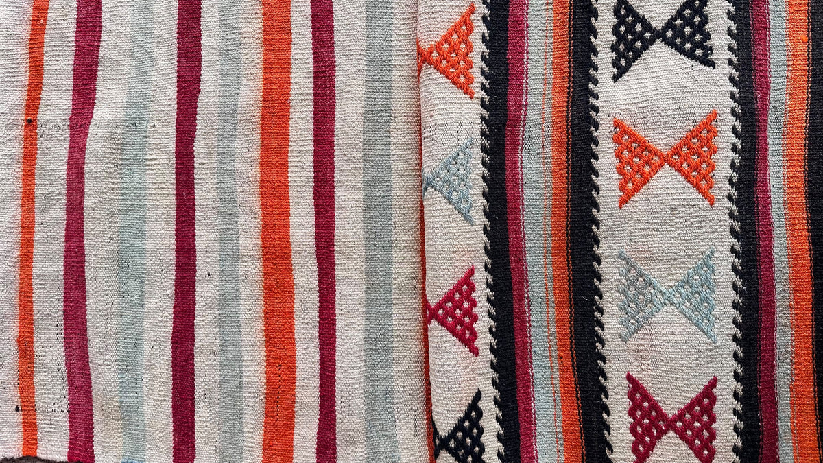 Nevşehir Turkish Kilim Runner – Ivory · 65 × 234 cm