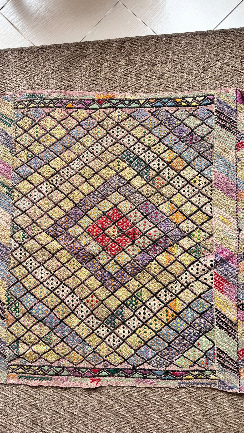 Vintage Sultanhanı Cicim Kilim – Multicolour · 96 × 103 cm