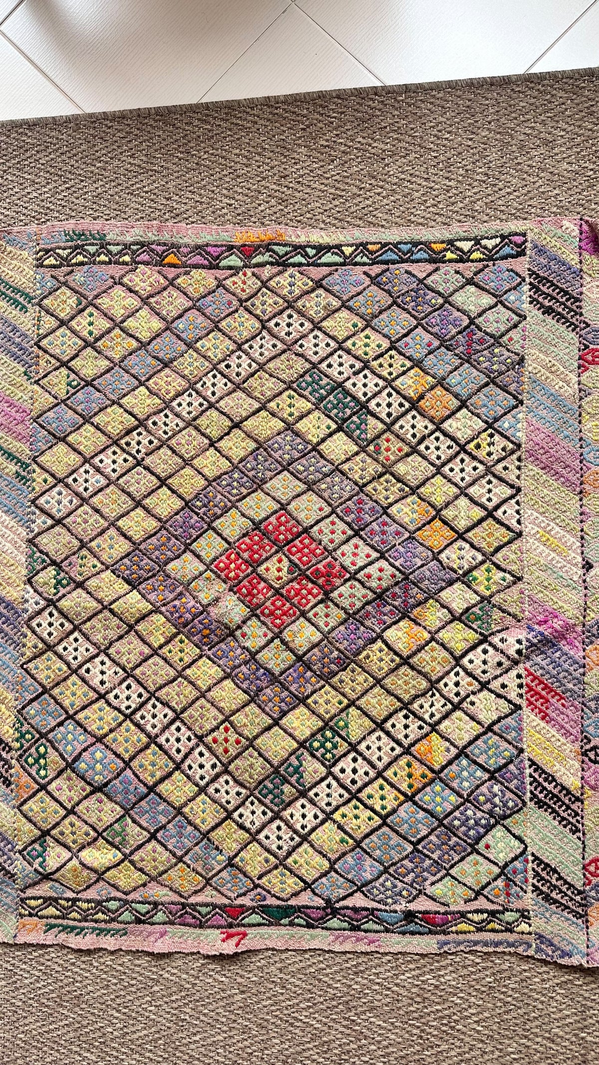 Vintage Sultanhanı Cicim Kilim – Multicolour · 96 × 103 cm