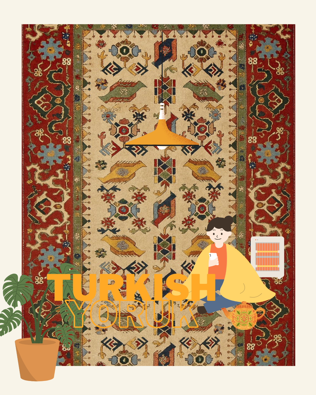 Antique Anatolian Yörük Rug – 206 × 274 cm – Handwoven Wool – Natural Vegetable Dyes – Tribal Geometric
