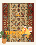 Antique Anatolian Yörük Rug – 206 × 274 cm – Handwoven Wool – Natural Vegetable Dyes – Tribal Geometric