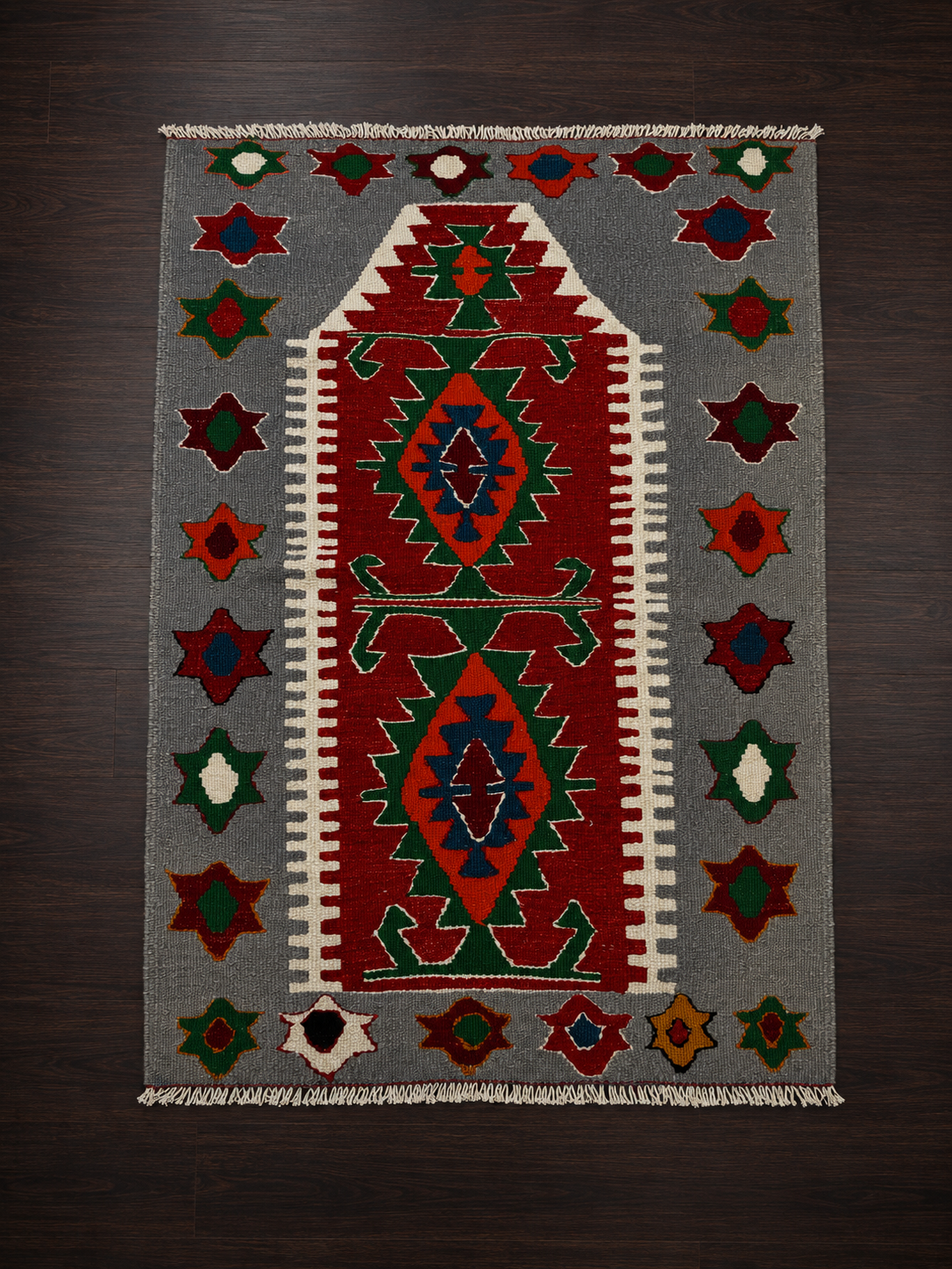 82 × 112 cm | Authentic Handmade Turkish Wool Kilim(c. 1960s)
