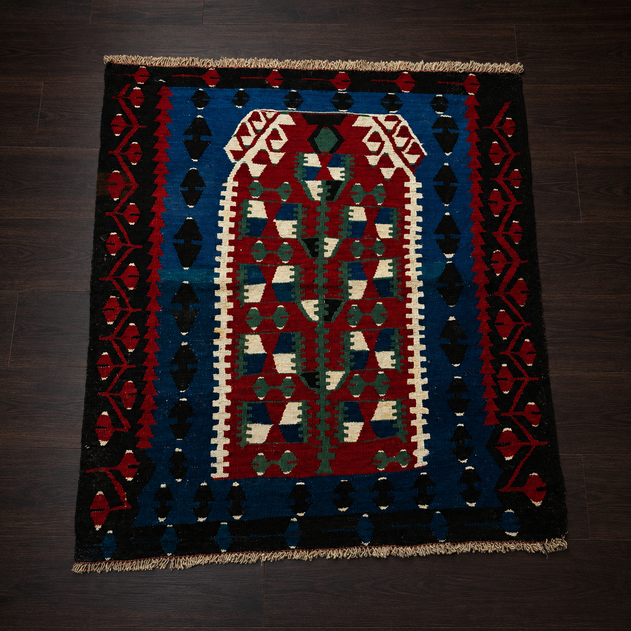 99 × 112 cm | Authentic Handmade Turkish Wool Kilim