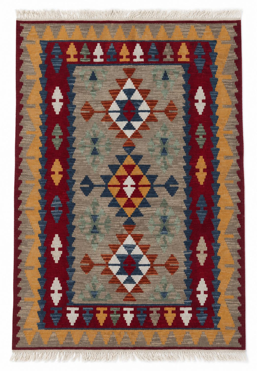 Soft Wool Handmade Kayseri Kilim – 115 × 166 cm
