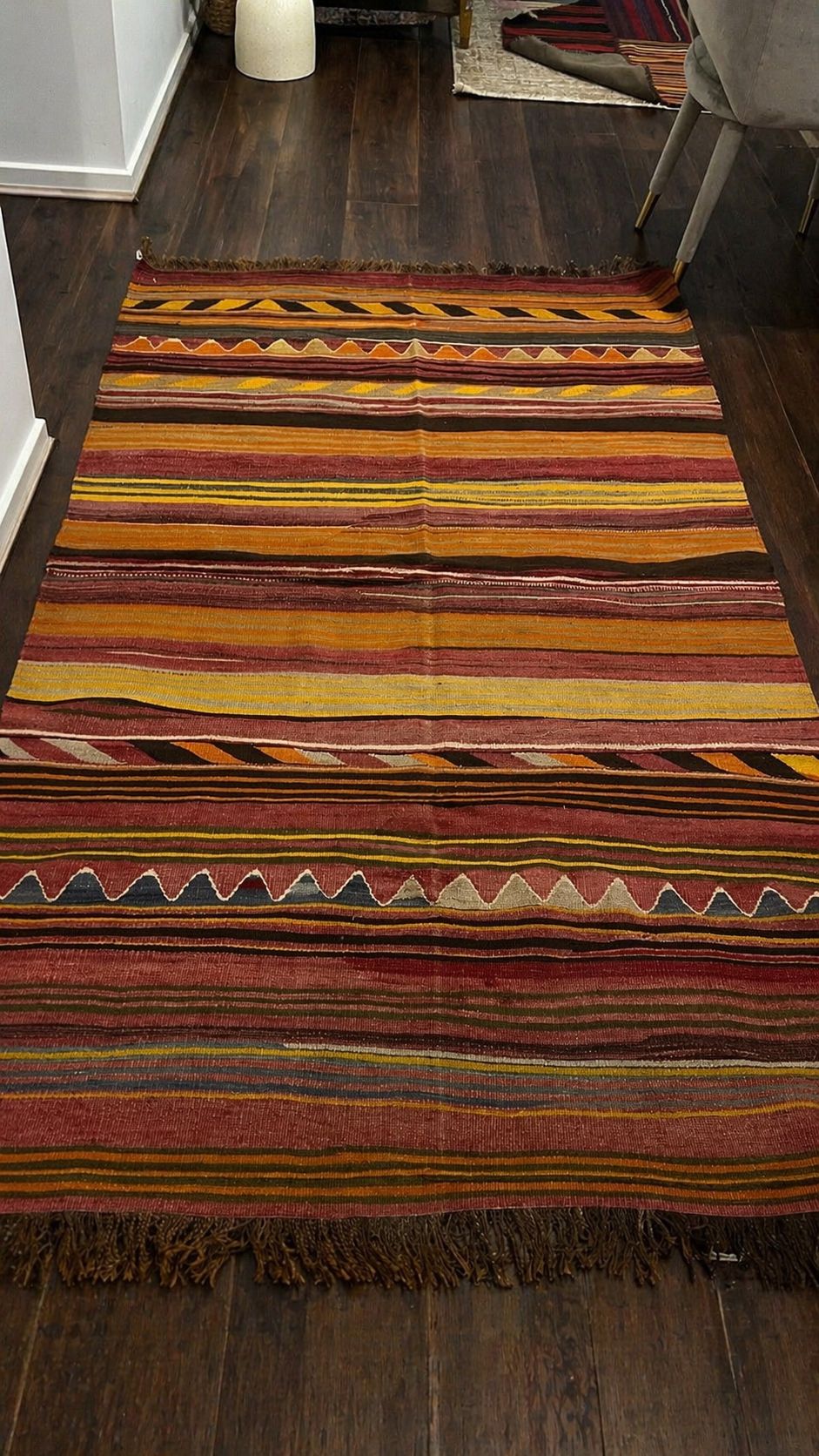 Handmade Anatolian Kilim Rug – 166x236 cm – Wool Flatweave – Tribal Bohemian Style